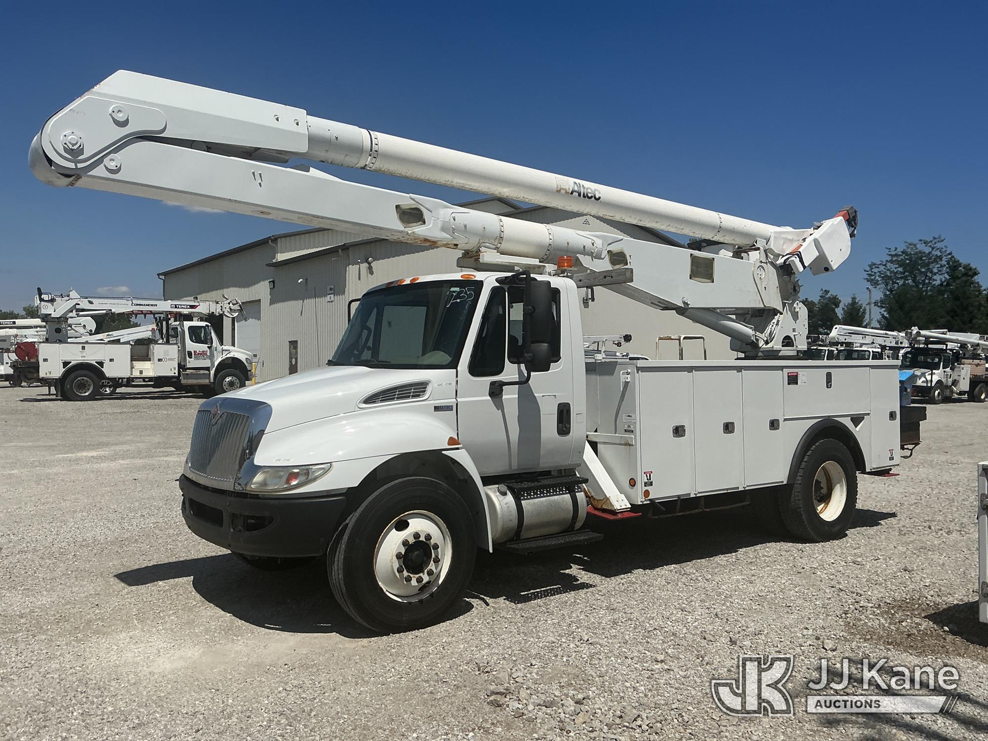 Altec AA755-MH, Material Handling Bucket Truck rear mounted on 2012 International DuraStar 4300 Utility Truck