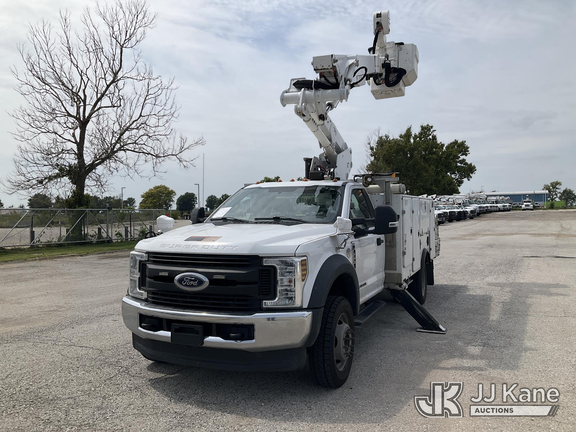 Altec AT41M, Articulating & Telescopic Material Handling Bucket Truck mounted behind cab on 2019 Ford F550 4x4 Service Truck