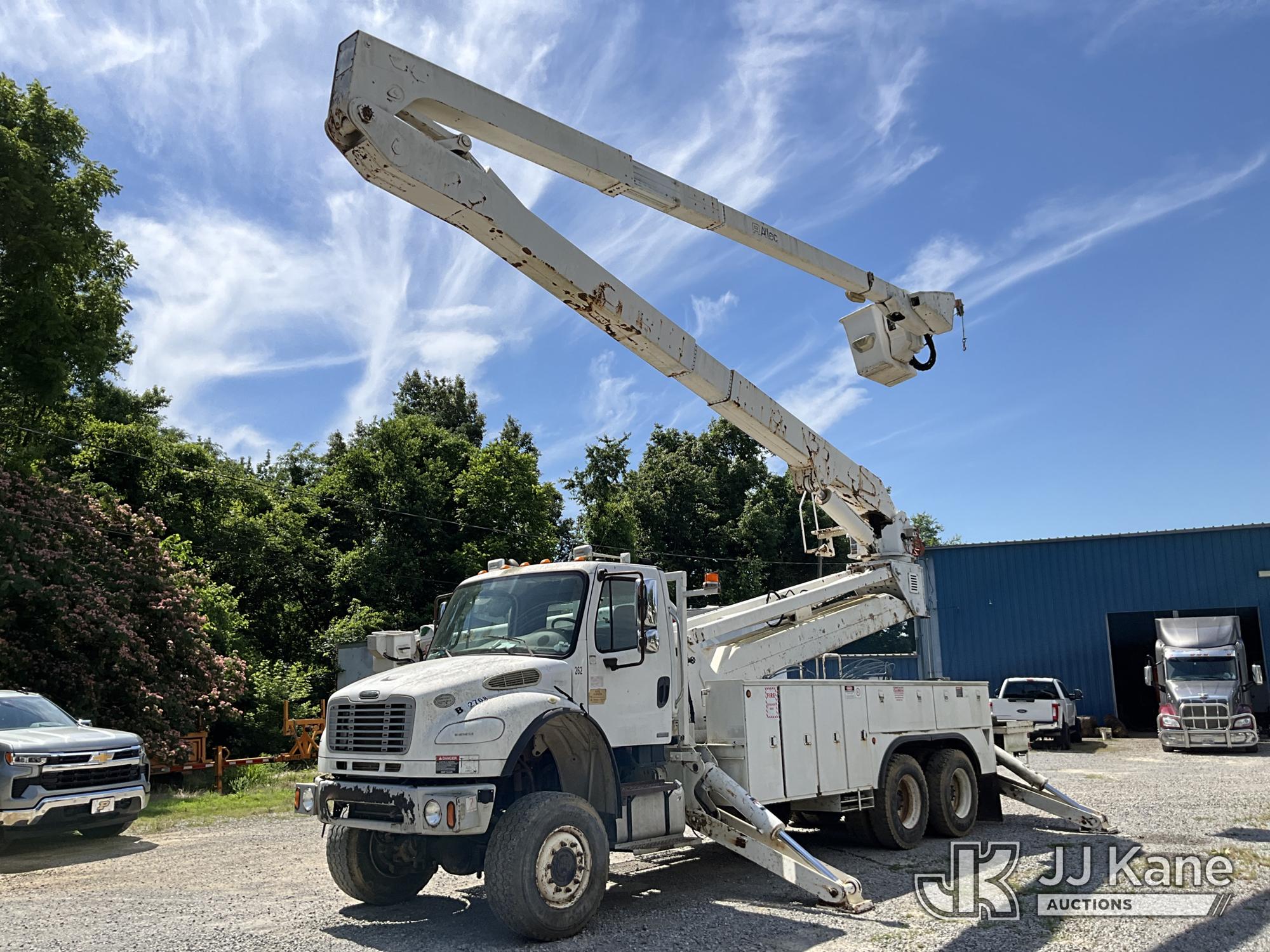 Altec A77T-E93, Articulating & Telescopic Material Handling Elevator Bucket Truck rear mounted on 2009 Freightliner M2 106 6x6 Utility Truck