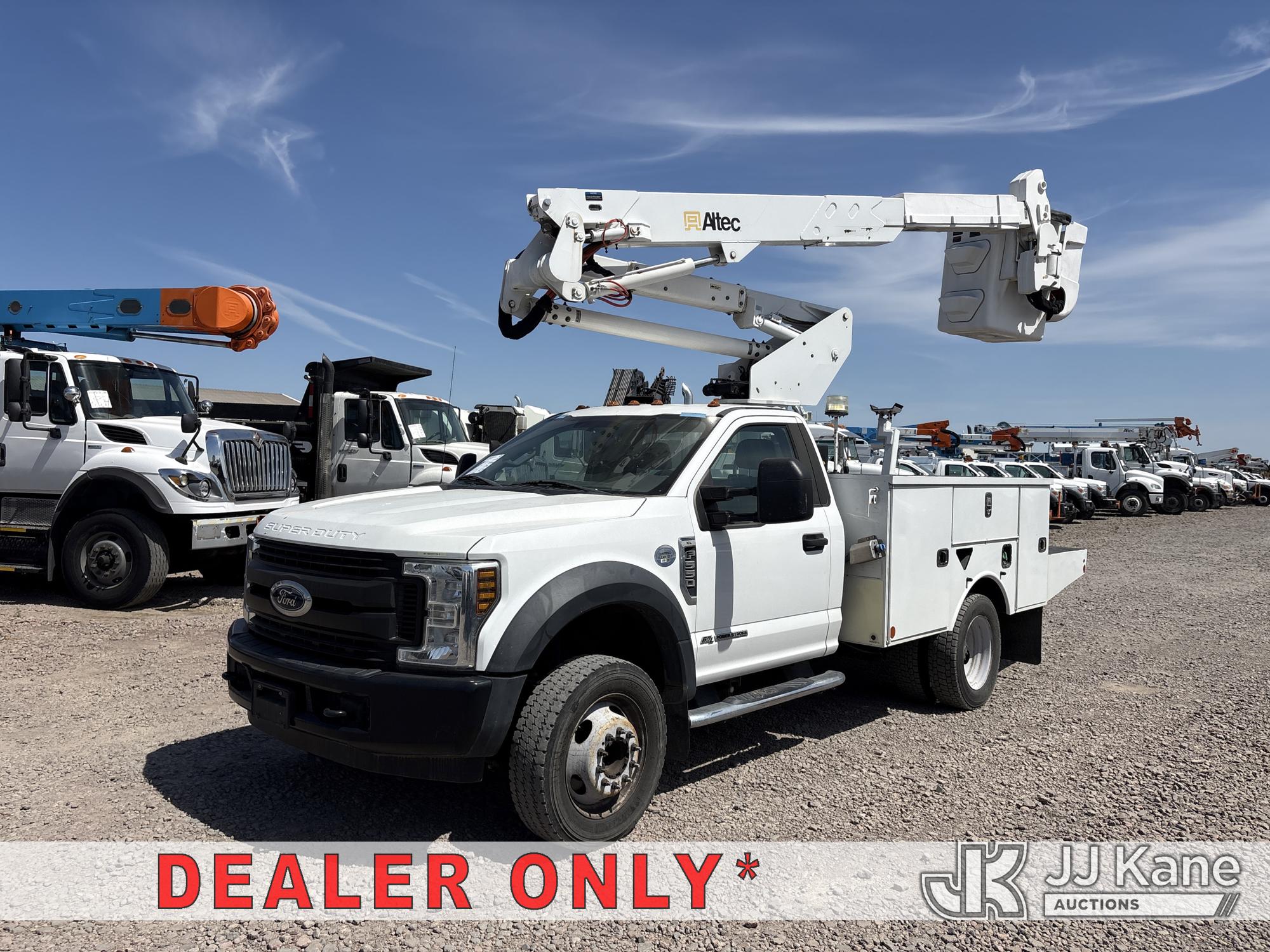 Altec AT37G, Articulating & Telescopic Bucket mounted behind cab on 2018 Ford F-550 Regular Cab DRW 2WD Service Truck