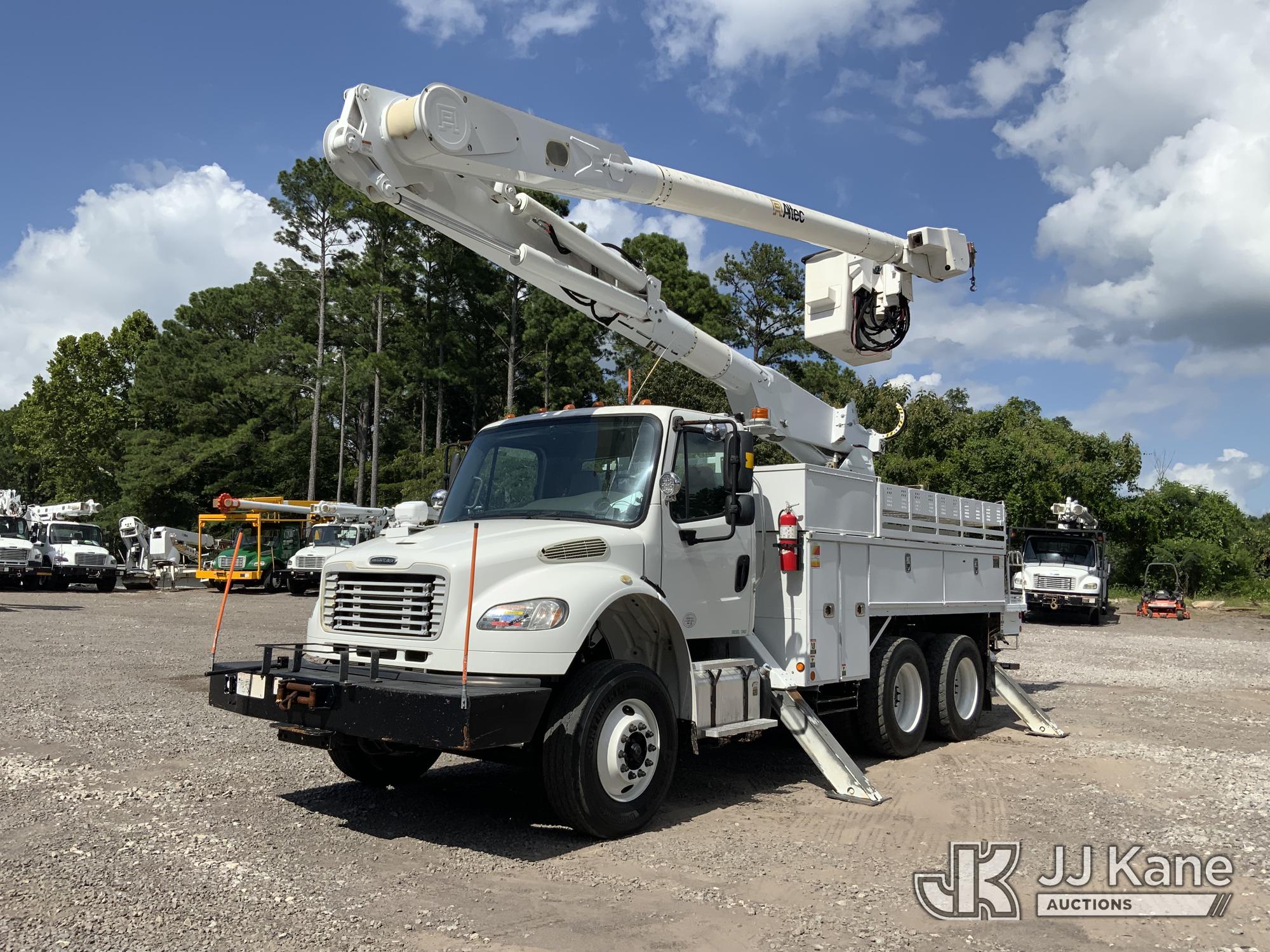 Altec AM855-MH, Over-Center Material Handling Bucket Truck rear mounted on 2015 Freightliner M2 106 Utility Truck