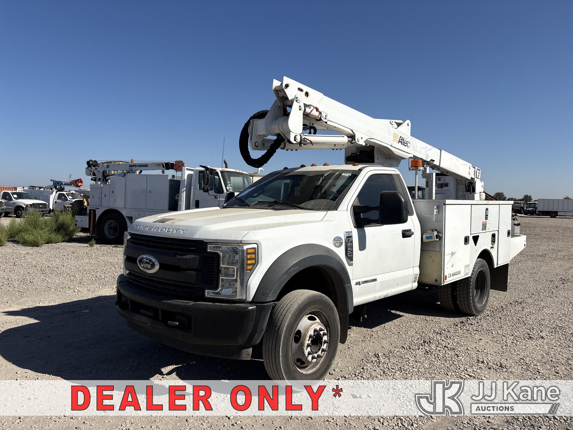 Altec AT40G, Articulating & Telescopic Bucket mounted behind cab on 2018 Ford F-550 Regular Cab DRW 2WD Service Truck