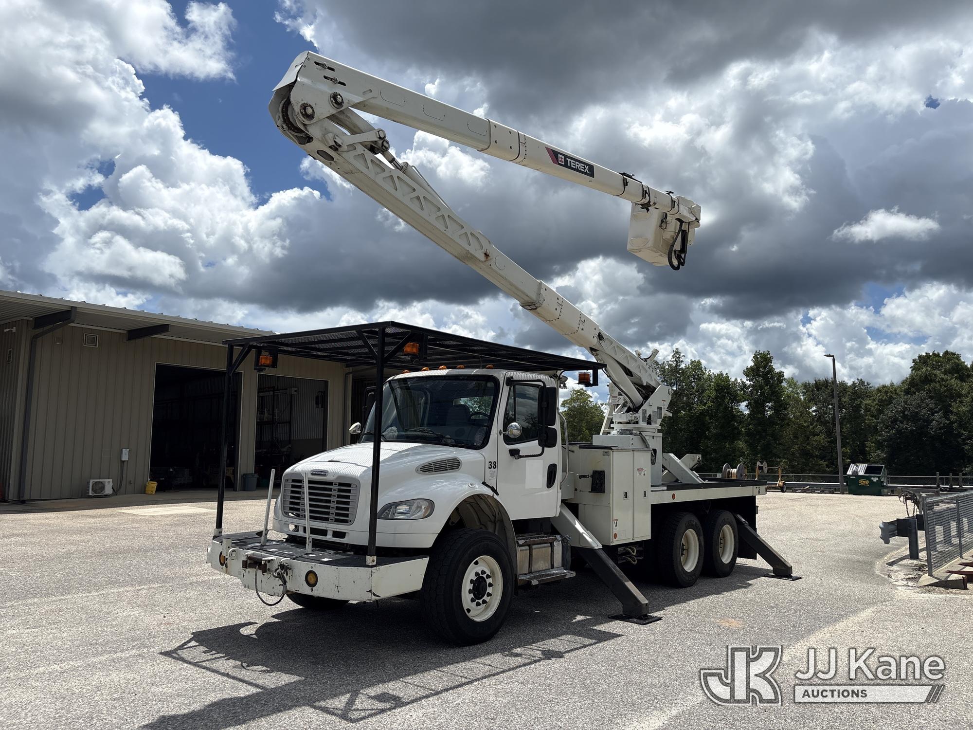 HiRanger TCX-60, Material Handling Bucket Truck rear mounted on 2015 Freightliner M2 106 T/A Flatbed/Utility Truck, (Co-op Unit)