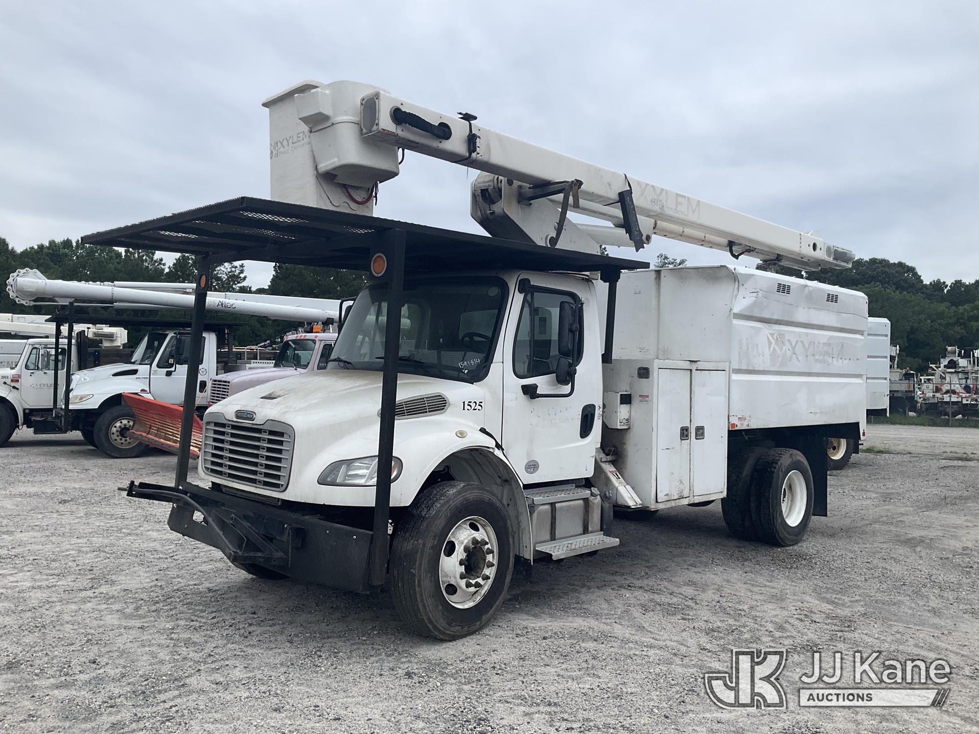 Terex XT PRO 56, Over-Center Bucket Truck mounted behind cab on 2018 Freightliner M2 Chipper Dump Truck