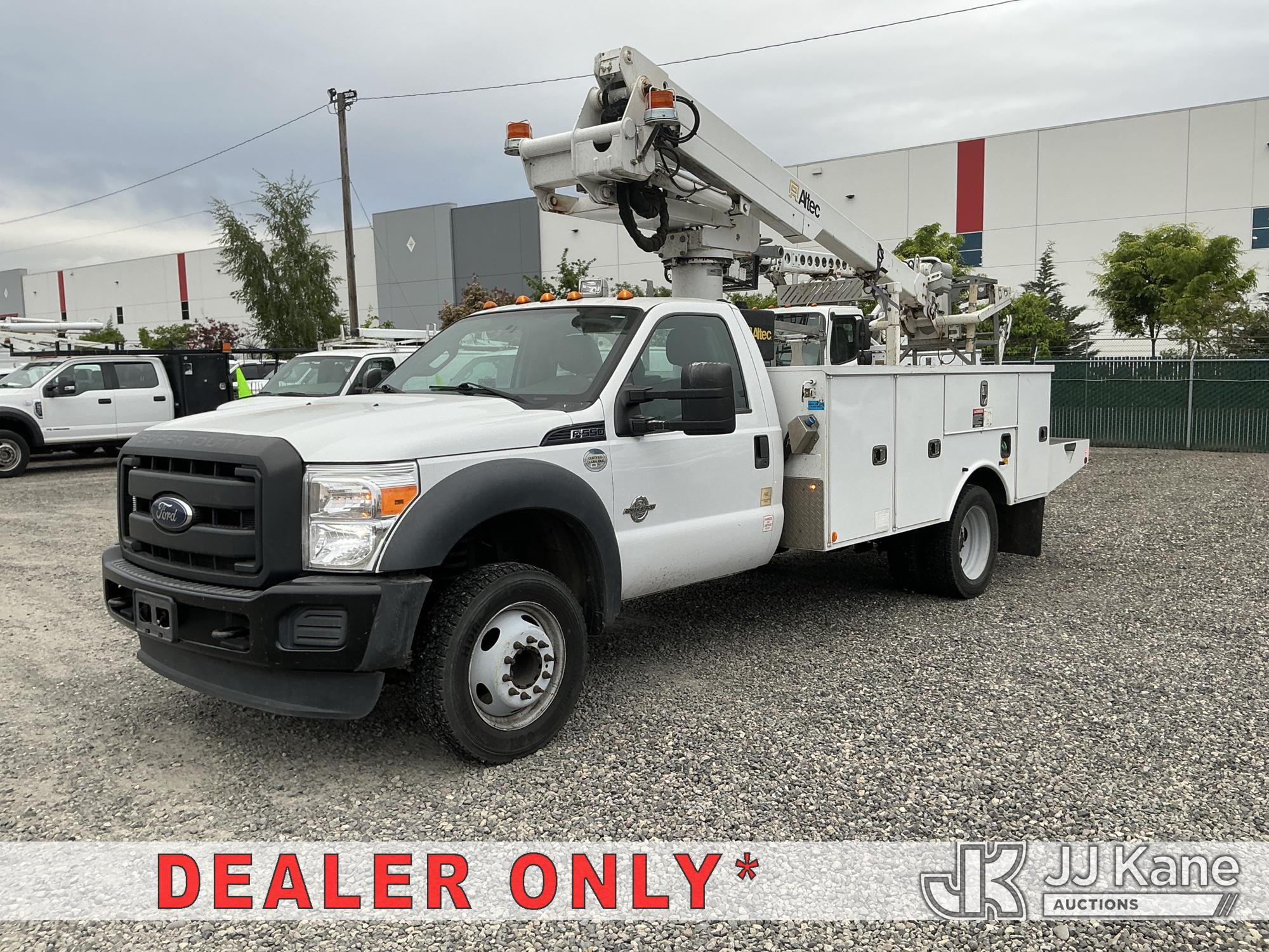 Altec AT235P, Articulating & Telescopic Non-Insulated Cable Placing Bucket Truck mounted behind cab on 2016 Ford F-550 Service Truck