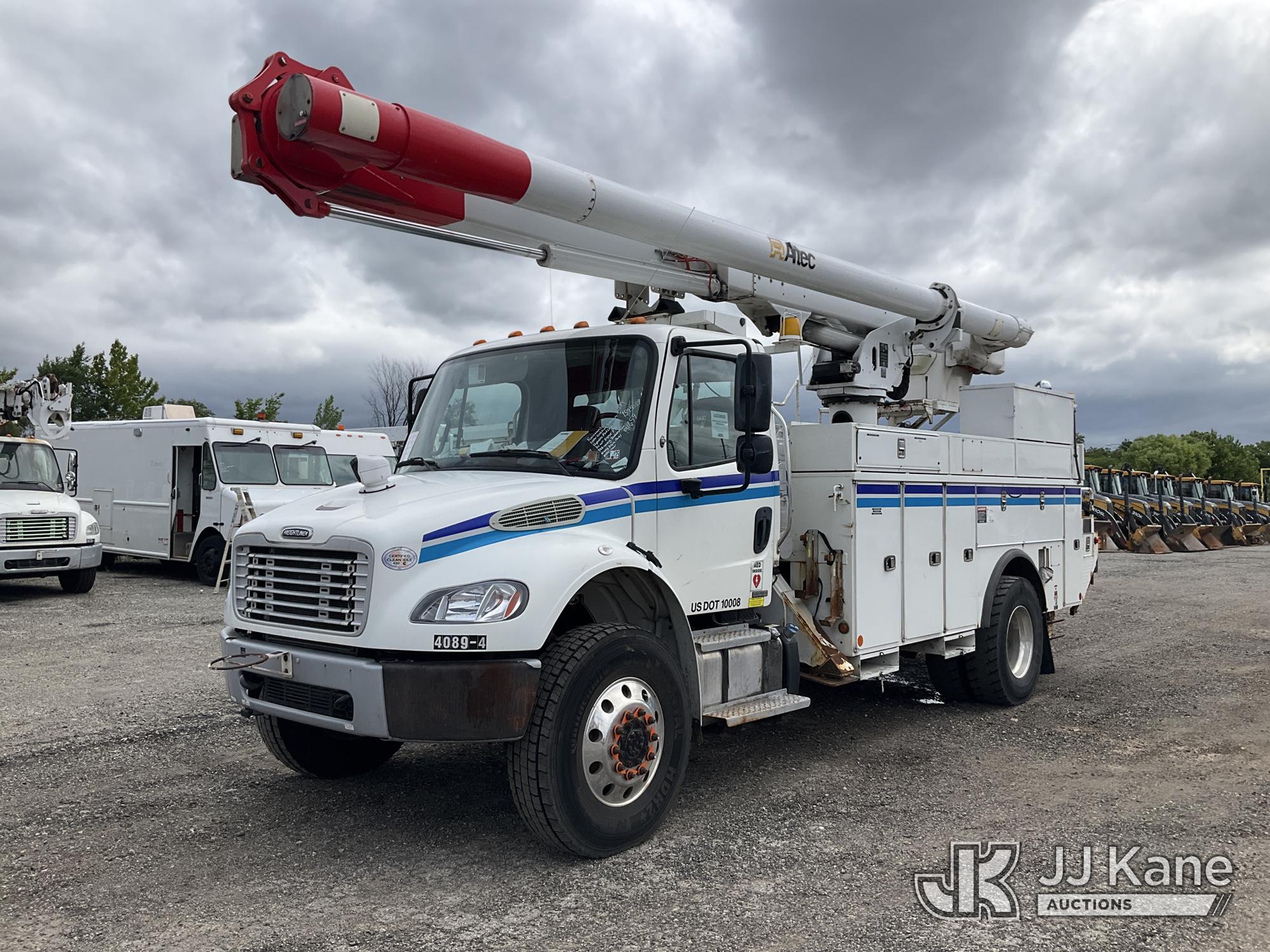 Altec LRV55, Over-Center Bucket Truck rear mounted on 2011 Freightliner M2 106 4x4 Utility Truck