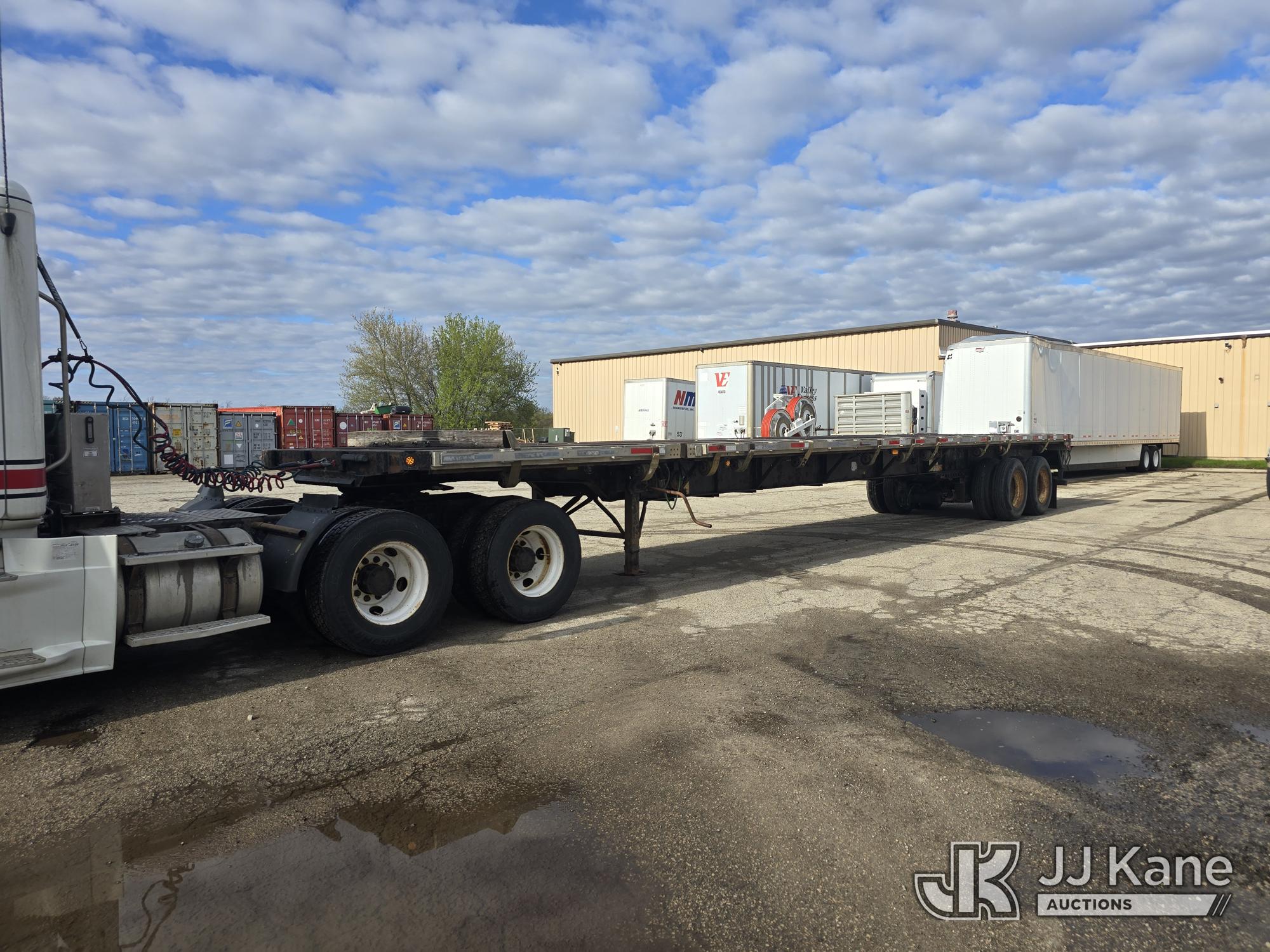 2001 Fontaine Trailer Co T/A High Flatbed Trailer, 48ft long flat deck, 102in wide over wheels