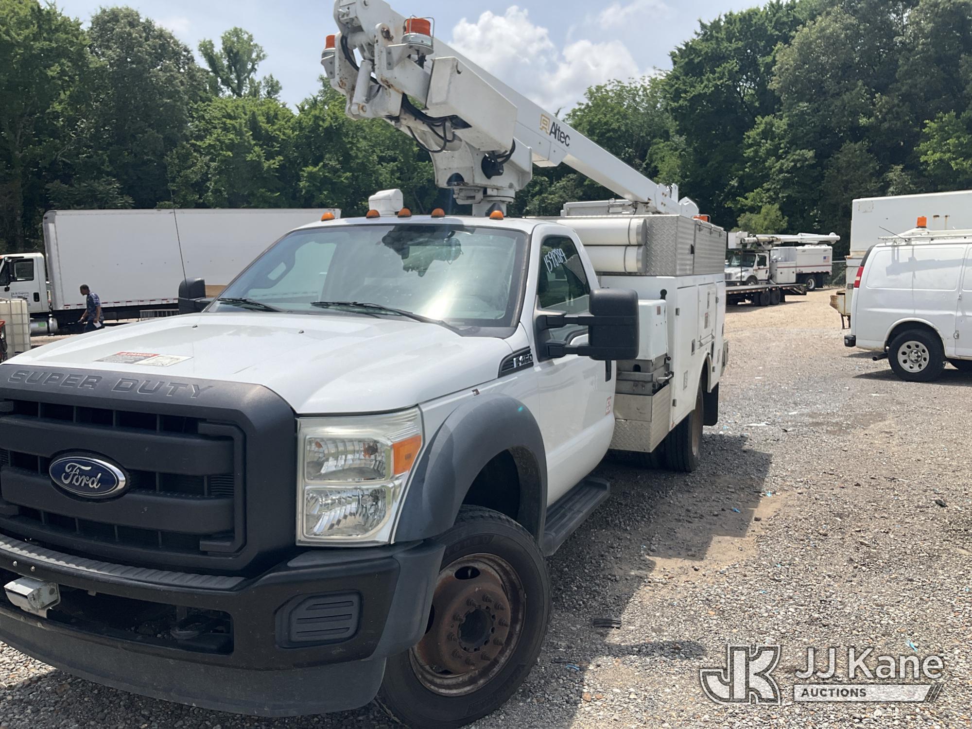 Altec AT200A, Telescopic Non-Insulated Bucket Truck mounted behind cab on 2012 Ford F-450 SD Service Truck
