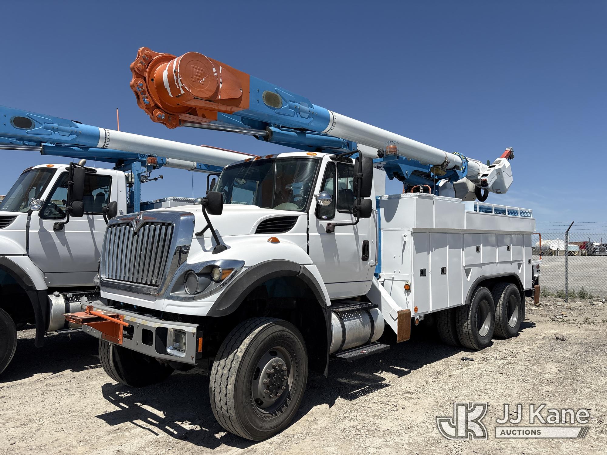Altec AM55, Over-Center Material Handling Bucket Truck rear mounted on 2014 International 7500 T/A Utility Truck