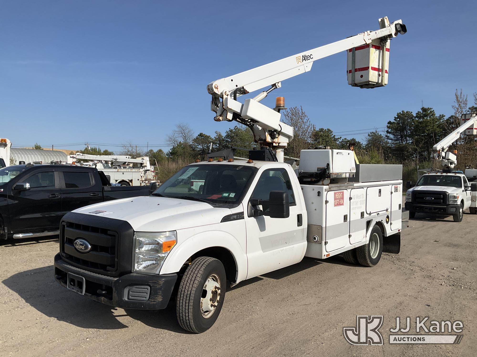 Altec AT200A, Telescopic Non-Insulated Bucket Truck mounted behind cab on 2012 Ford F350 Service Truck