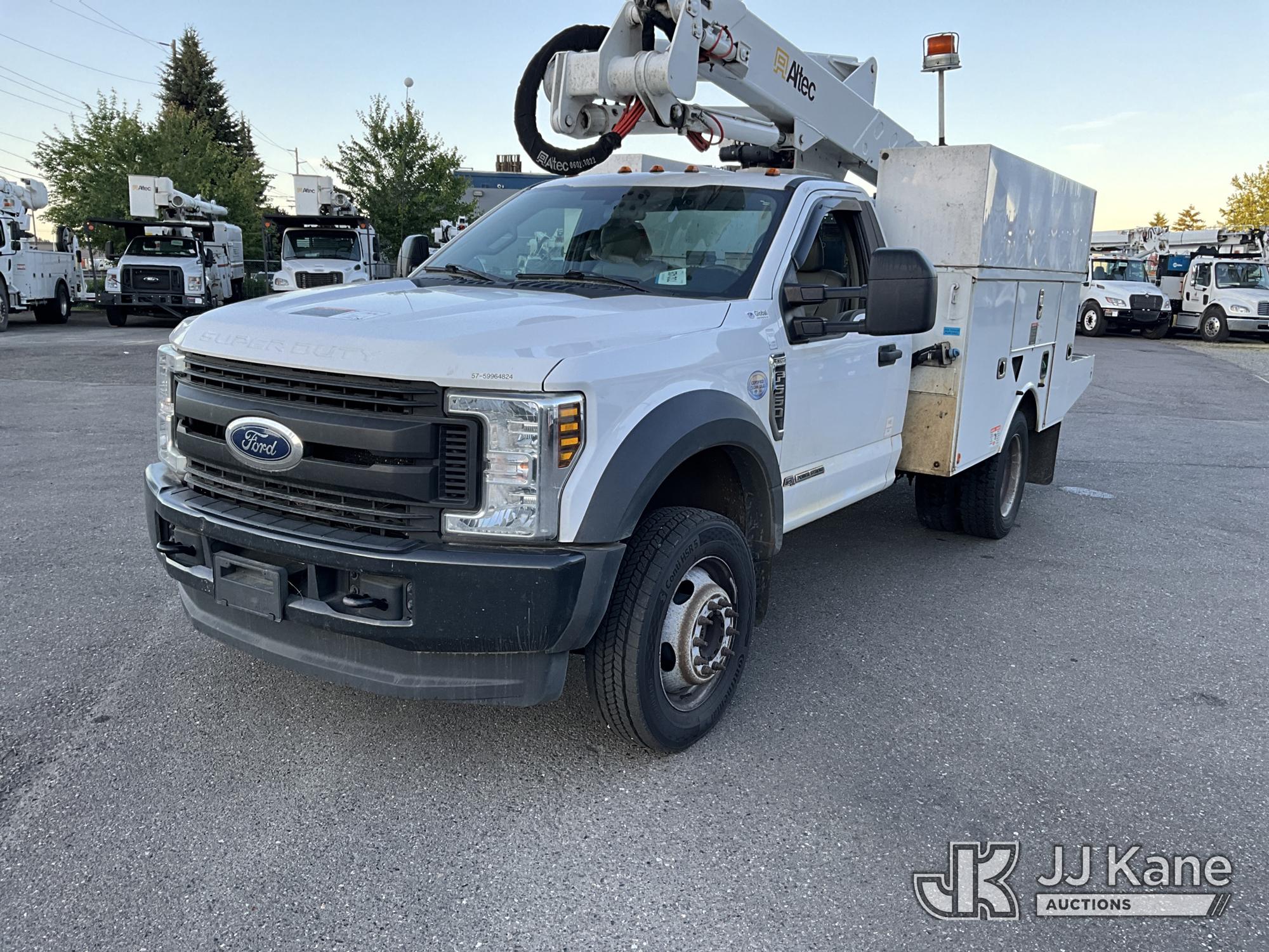 Altec AT37G, Articulating & Telescopic Bucket Truck mounted behind cab on 2019 Ford F550 Service Truck