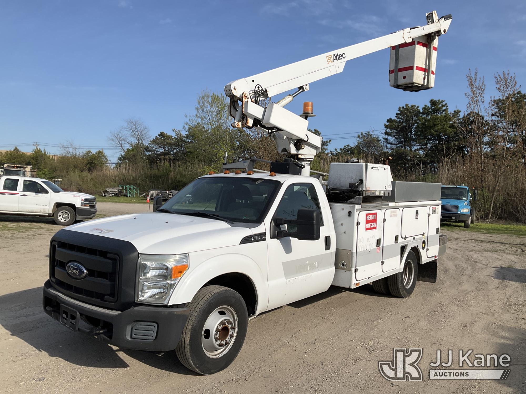 Altec AT200A, Telescopic Non-Insulated Bucket Truck mounted behind cab on 2012 Ford F350 Service Truck