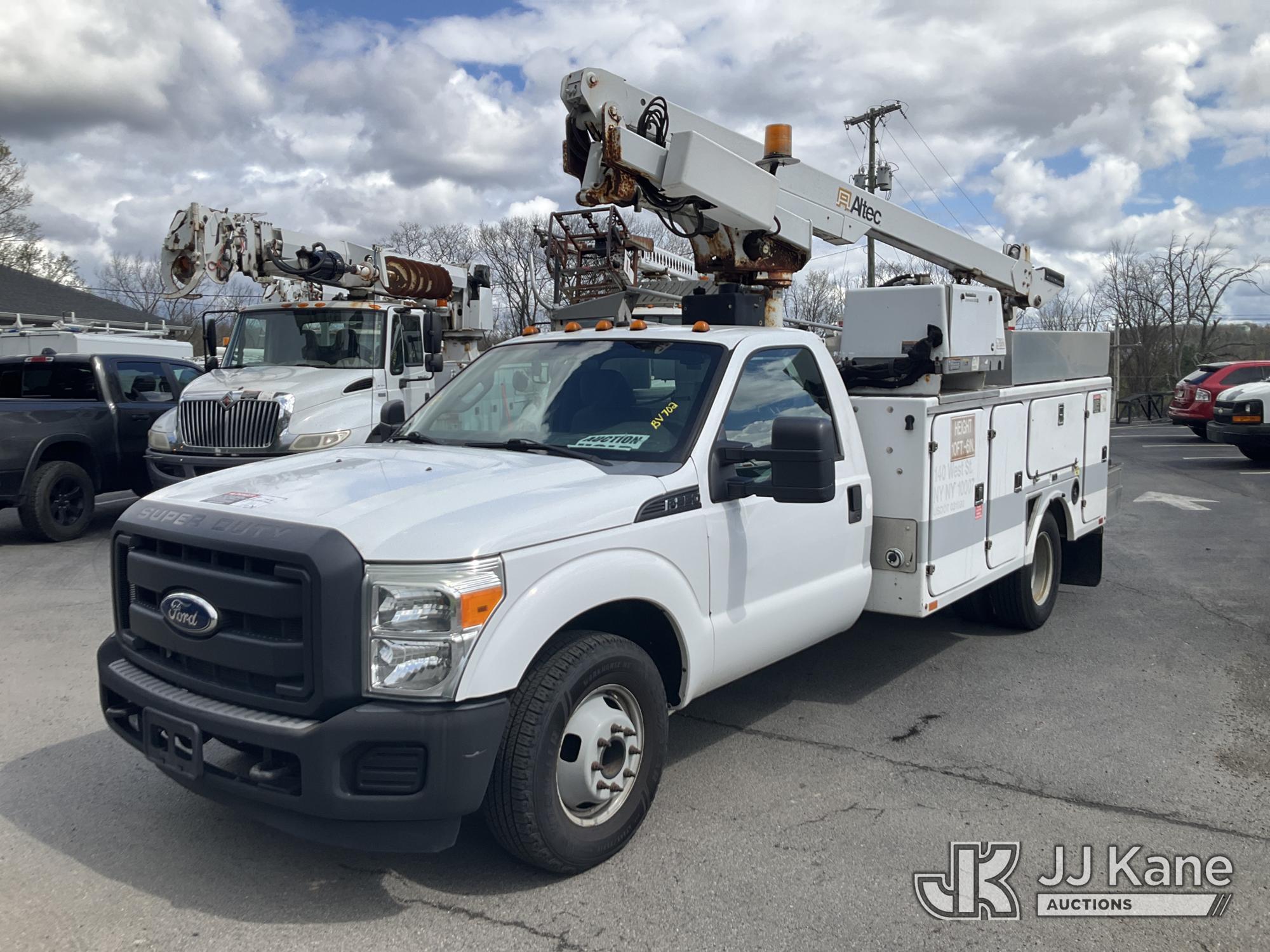 Altec AT200A, Telescopic Non-Insulated Bucket Truck mounted behind cab on 2012 Ford F350 Utility Truck