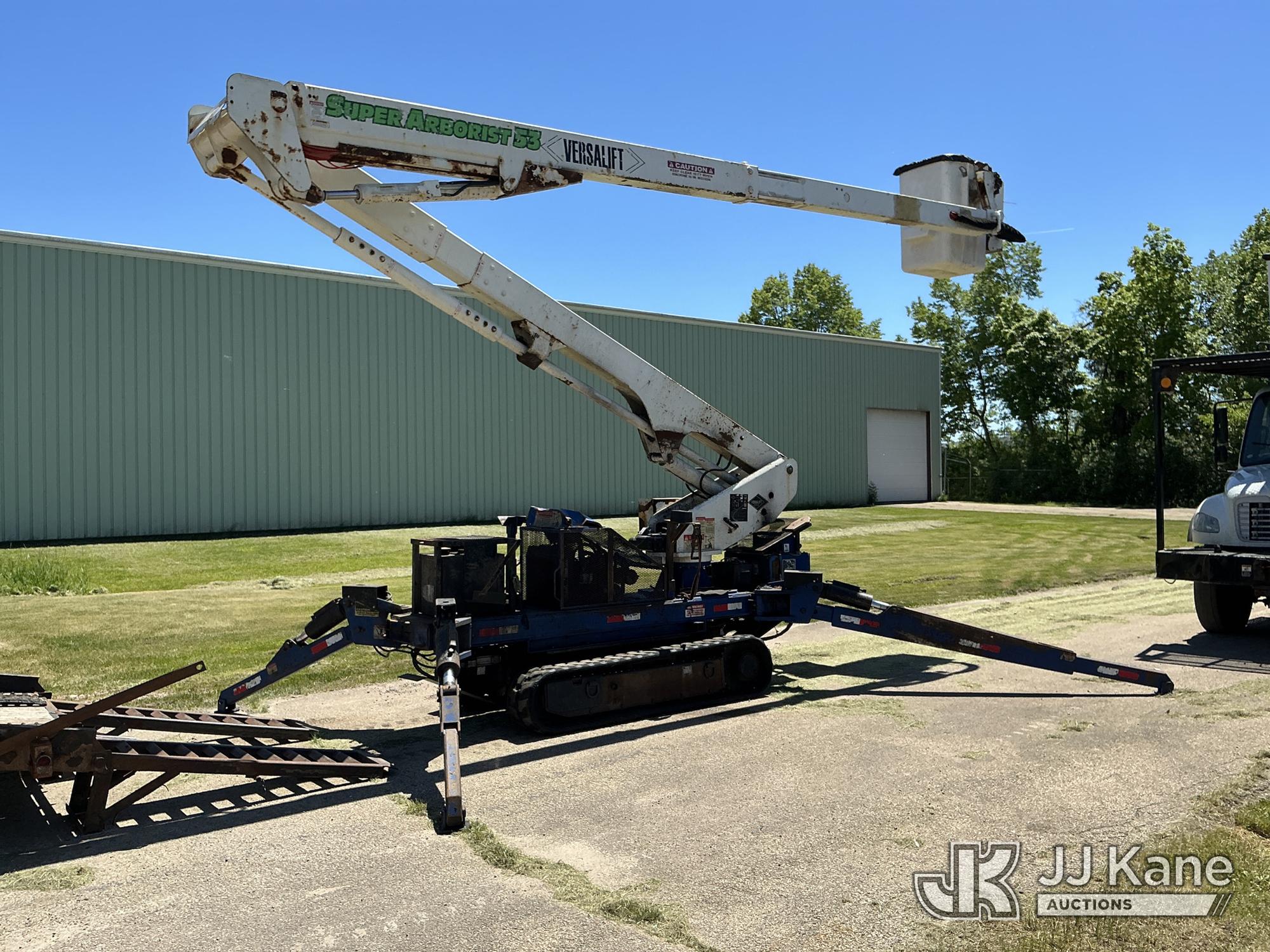Versalift VST52I, Articulating & Telescopic Bucket mounted on 2013 Skylift Super Arborist 53 Tracked Backyard Carrier, To Be Sold With Lot# NW583 (Equipment and trailer price will be split out on invoice to reflect 80/20, equipment to trailer price ratio for tax purposes.