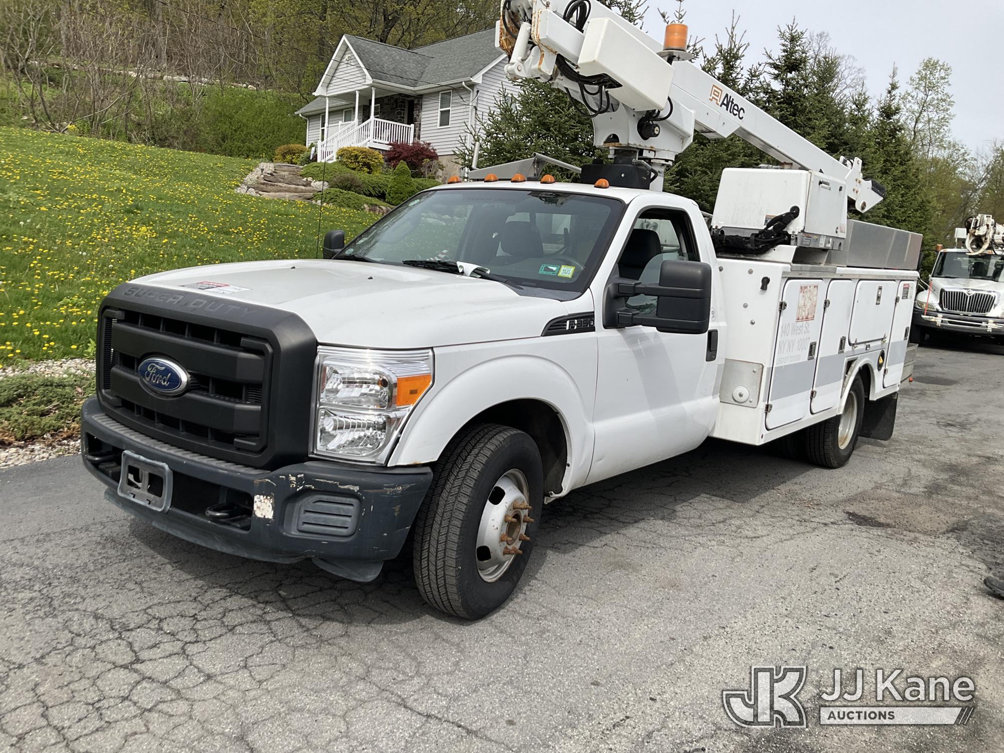 Altec AT200A, Telescopic Non-Insulated Bucket Truck mounted behind cab on 2012 Ford F350 Service Truck