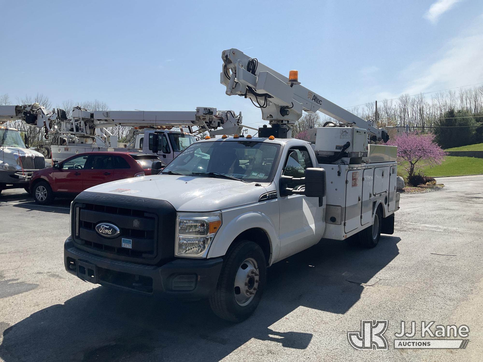 Altec AT200-A, Telescopic Non-Insulated Bucket Truck mounted behind cab on 2012 Ford F-350 SD Service Truck