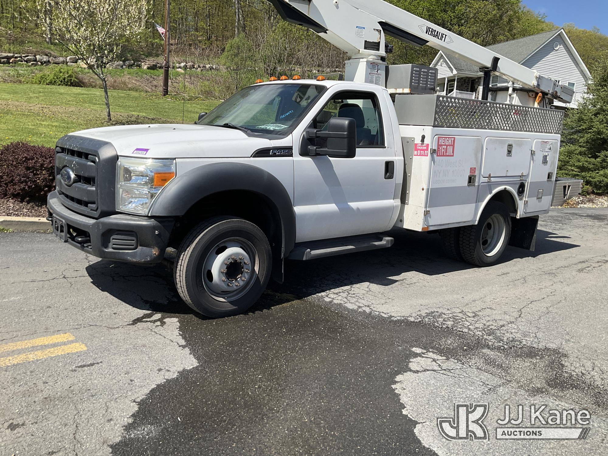 Versalift TEL29NE03, Telescopic Non-Insulated Bucket Truck mounted behind cab on 2012 Ford F450 Service Truck