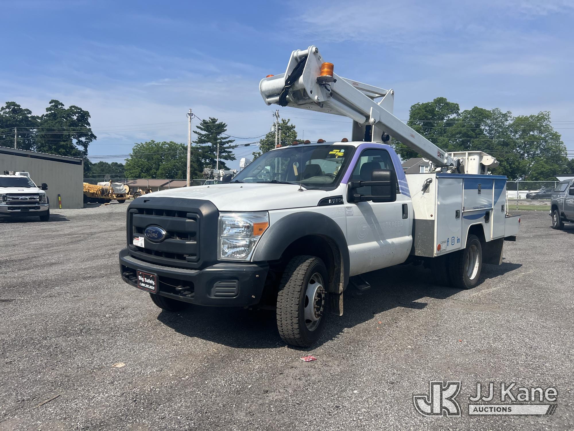 ETI ETC35S-NT, Articulating & Telescopic Non-Insulated Bucket Truck mounted behind cab on 2015 Ford F450 4x4 Service Truck