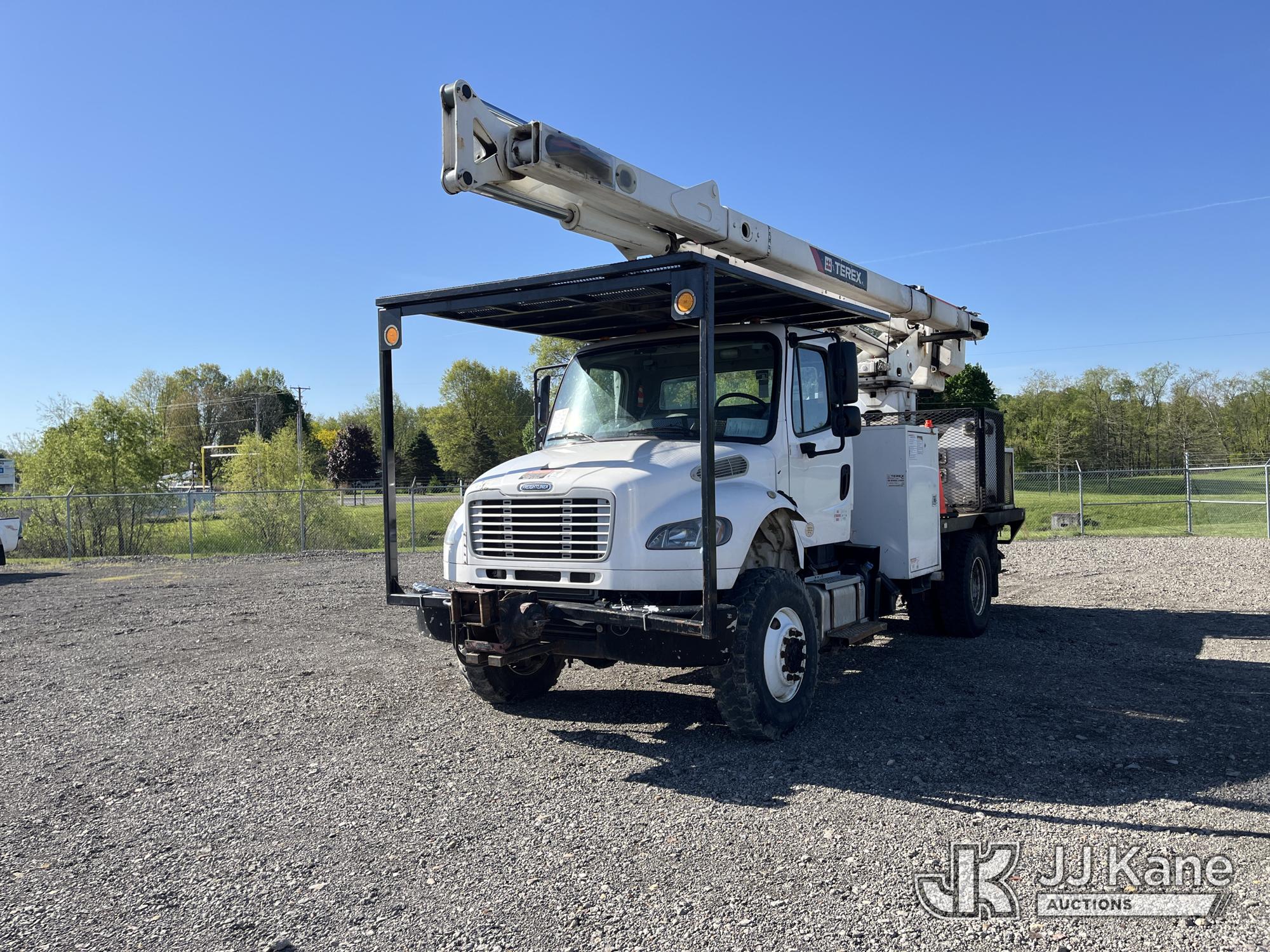 Terex/HiRanger XT60/70, Over-Center Elevator Bucket Truck rear mounted on 2015 Freightliner M2 106 Flatbed/Utility Truck