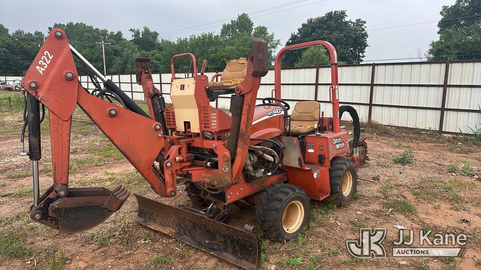 2004 Ditch Witch RT40 Combo Trencher/Vibratory Cable Plow, Ditch Witch RT40 40 HP Trencher With A322 Backhoe. 63 inch Trench Depth. Serial Number 3Y1326