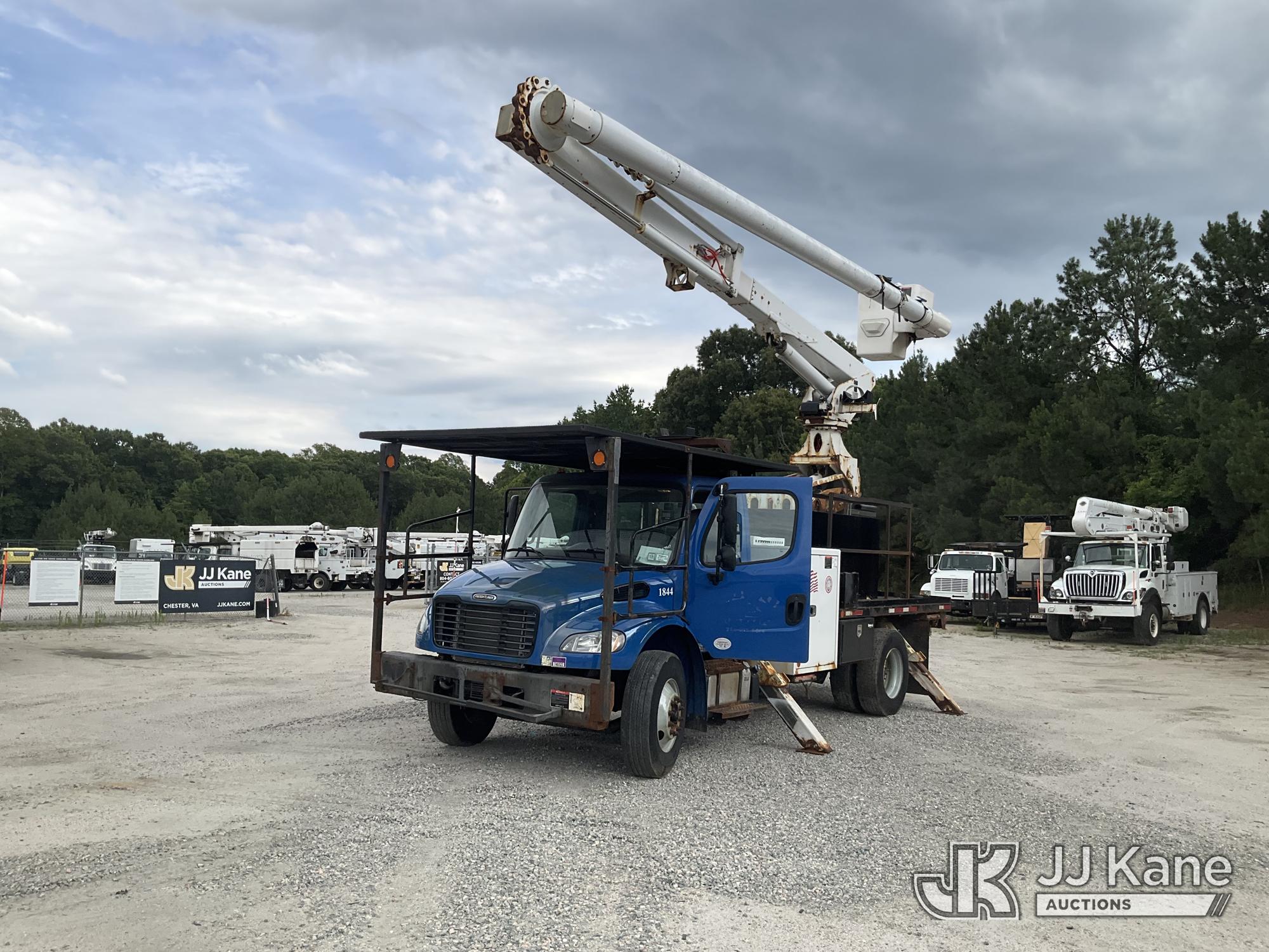 Altec LR7-60E70RM, Over-Center Elevator Bucket Truck rear mounted on 2019 Freightliner M2 106 Flatbed Truck