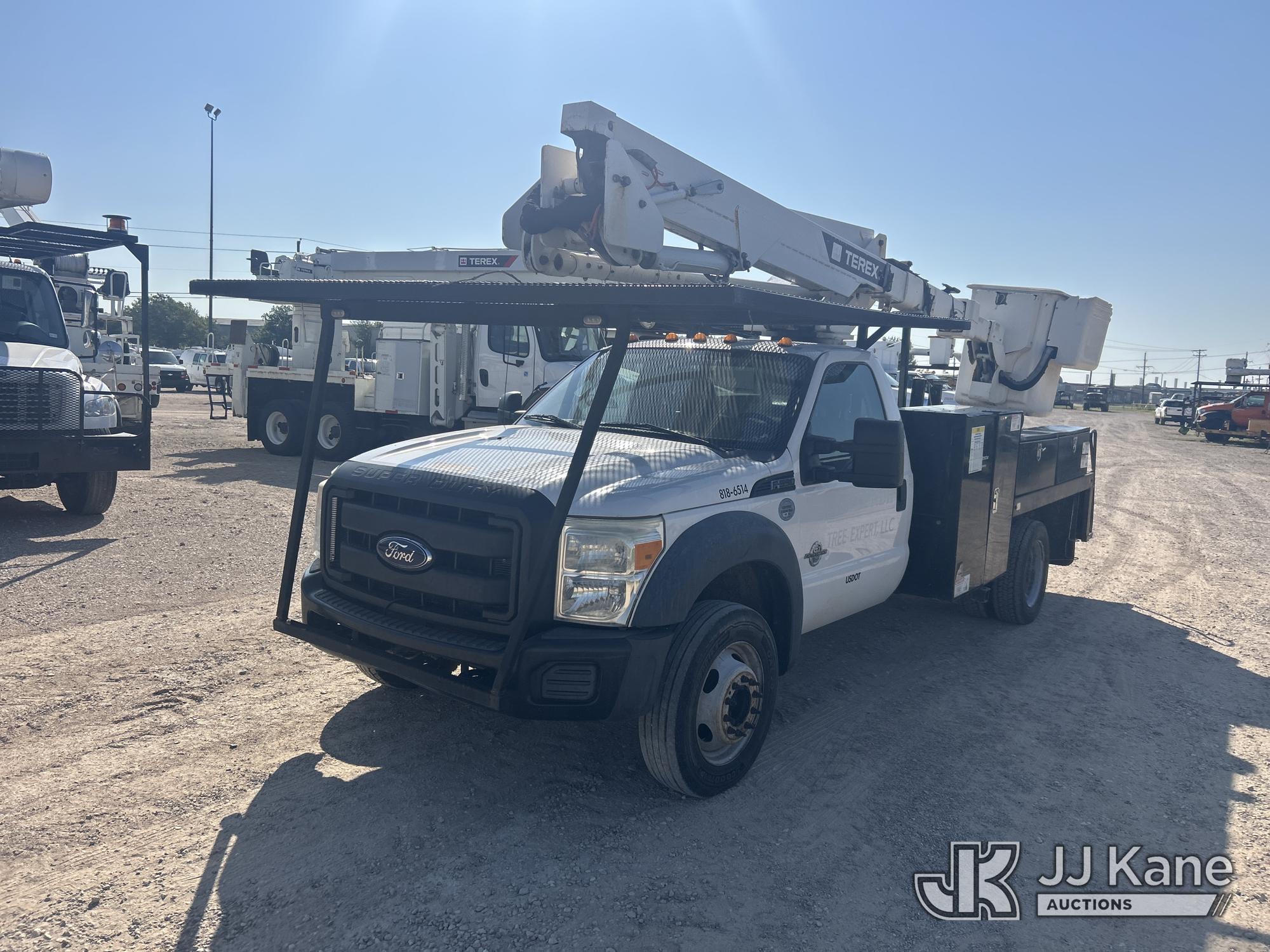 Terex/HiRanger LT40, Articulating & Telescopic Bucket Truck mounted behind cab on 2016 Ford F-550 Flatbed/Service Truck