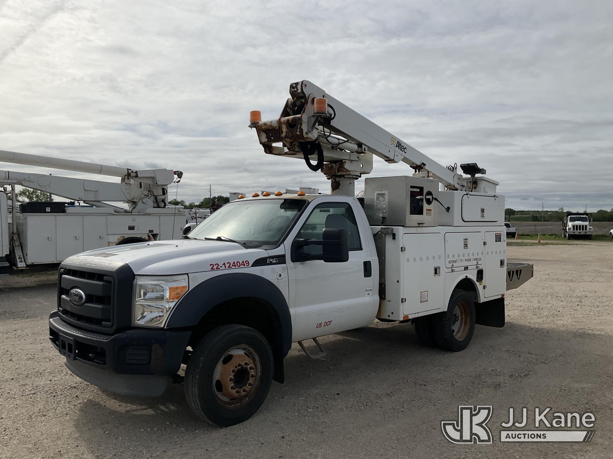 Altec AT235, Articulating & Telescopic Non-Insulated Bucket Truck mounted behind cab on 2012 Ford F-450 SD Regular Cab DRW Service Truck