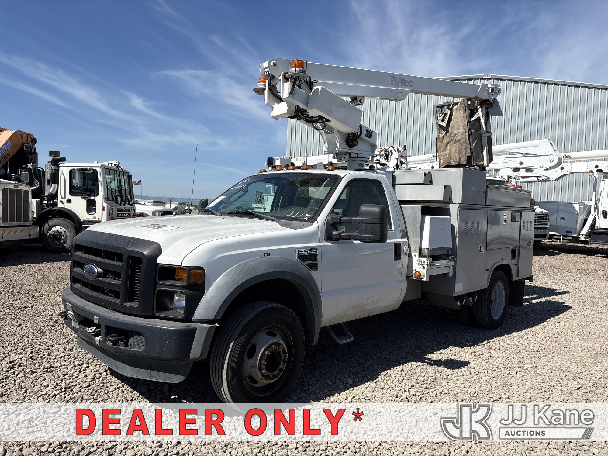 Altec AT200-A, Telescopic Non-Insulated Bucket Truck mounted behind cab on 2008 Ford F-450 SD Regular Cab 2WD DRW Service Truck