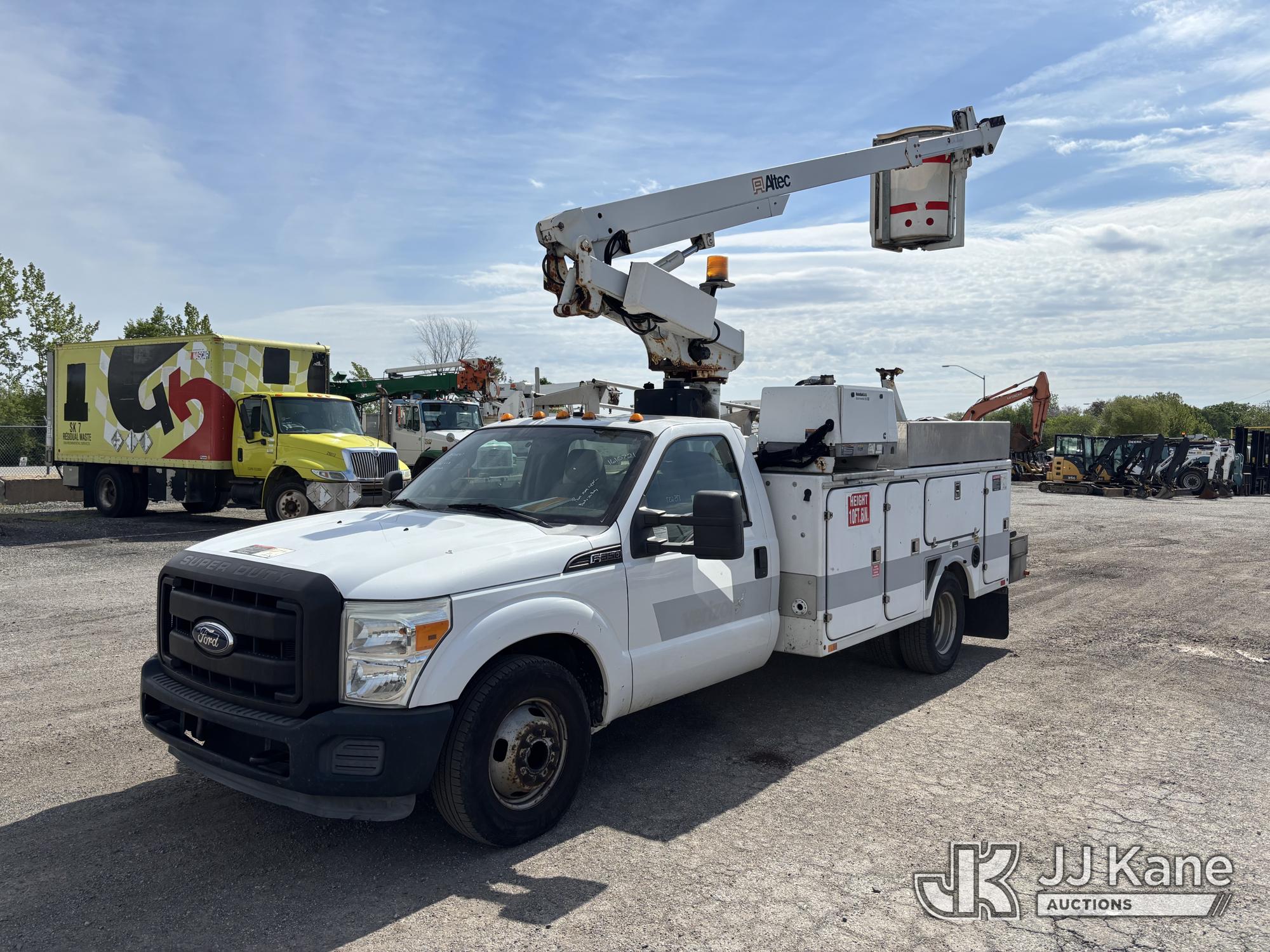 Altec AT200A, Telescopic Non-Insulated Bucket Truck mounted behind cab on 2012 Ford F350 Service Truck