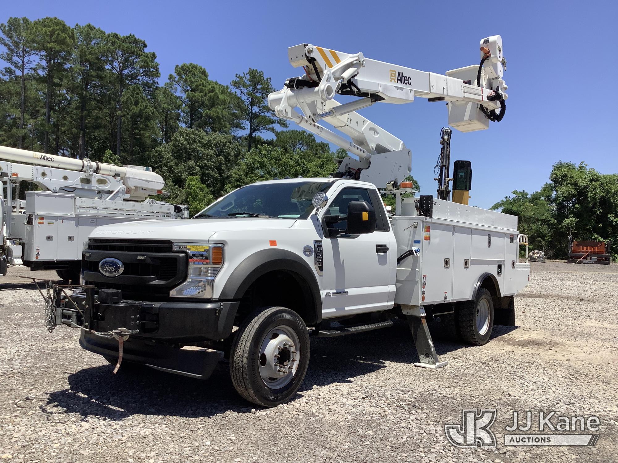 Altec AT41-MH, Articulating & Telescopic Material Handling Bucket Truck mounted behind cab on 2021 Ford F550 Service Truck