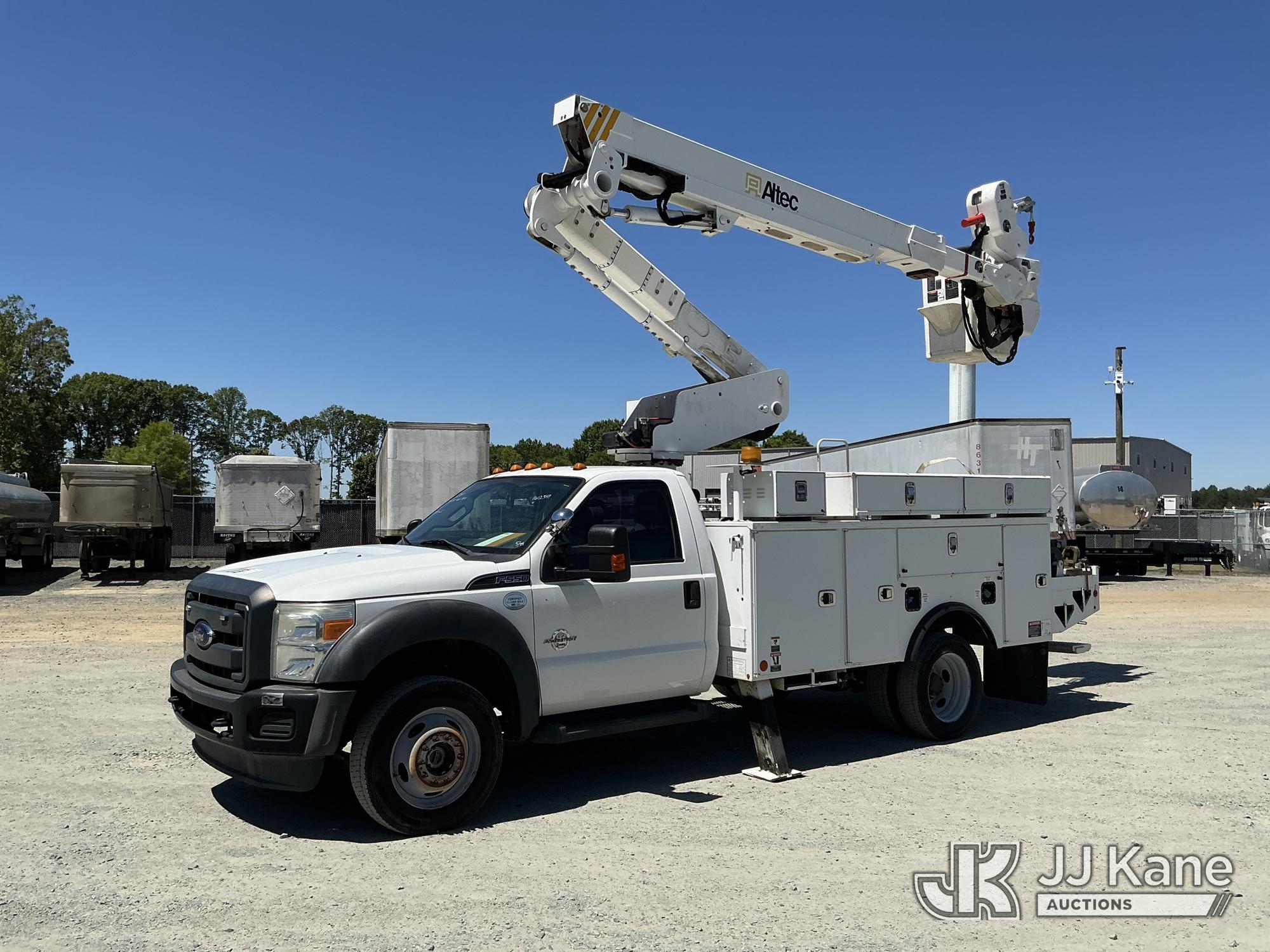 Altec AT40-MH, Articulating & Telescopic Bucket Truck mounted behind cab on 2015 Ford F550 4X4 Service Truck