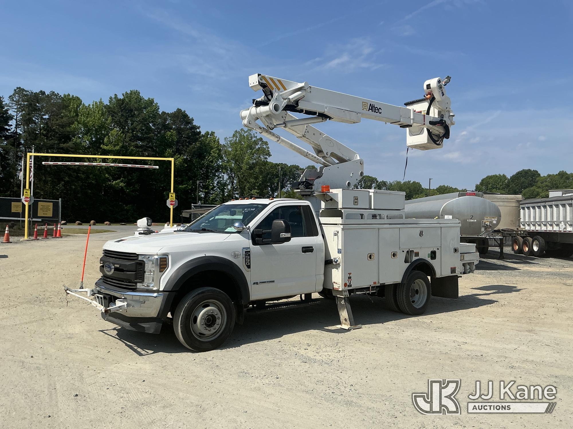 Altec AT41-M, Articulating & Telescopic Material Handling Bucket Truck mounted behind cab on 2019 Ford F-550 4X4 Service Truck