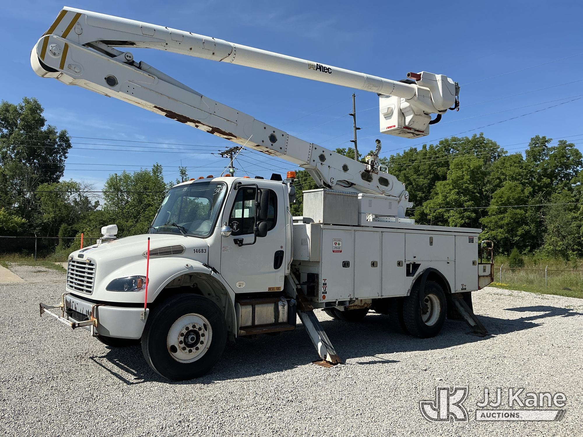 Altec AN55, Material Handling Bucket Truck rear mounted on 2014 Freightliner M2 106 Utility Truck