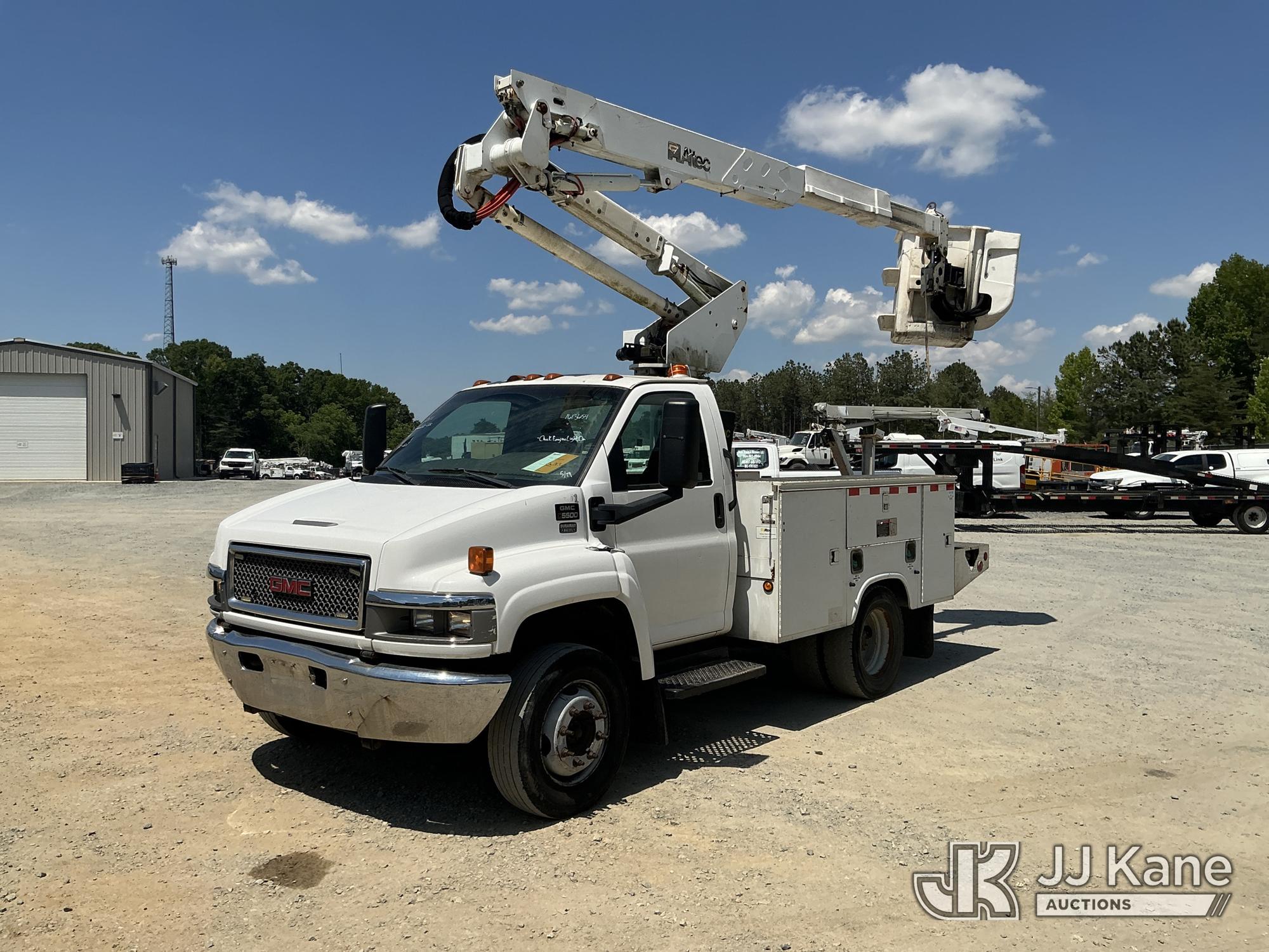 Altec AT37G, Articulating & Telescopic Bucket Truck mounted behind cab on 2008 GMC C5500 Service Truck
