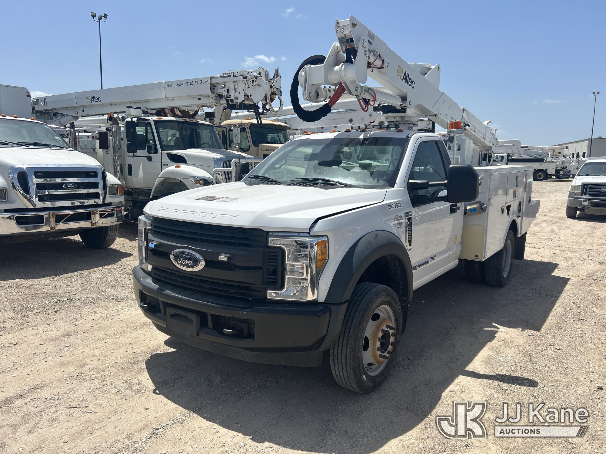Altec AT37G, Articulating & Telescopic Bucket Truck mounted behind cab on 2017 Ford F-550 Service Truck