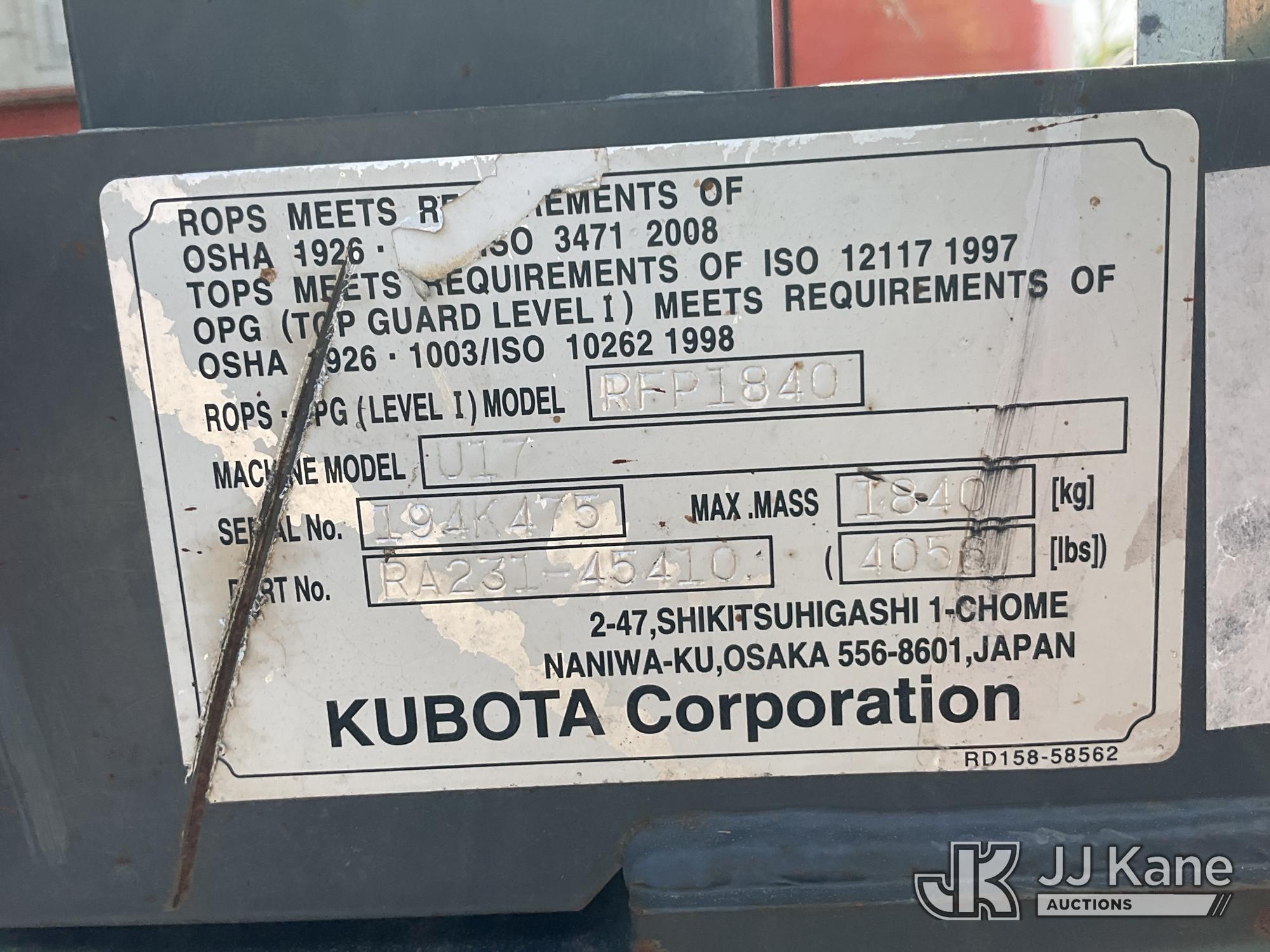 2019 Kubota U17