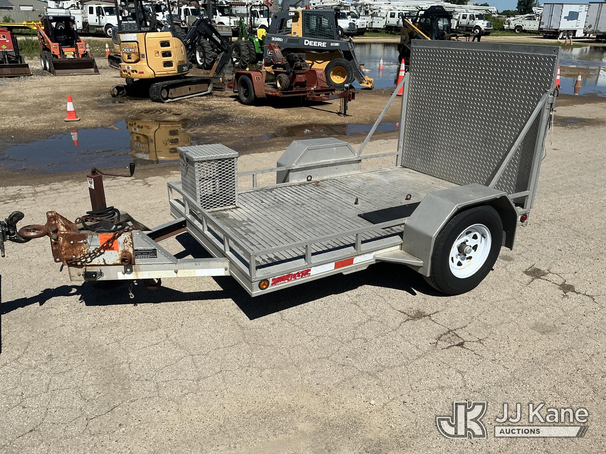 2011 Alum-Line Trailers S/A Tagalong Utility Trailer, 12ft long overall, 8ft long flat deck, 59in wide between wheels, 4ft ramps