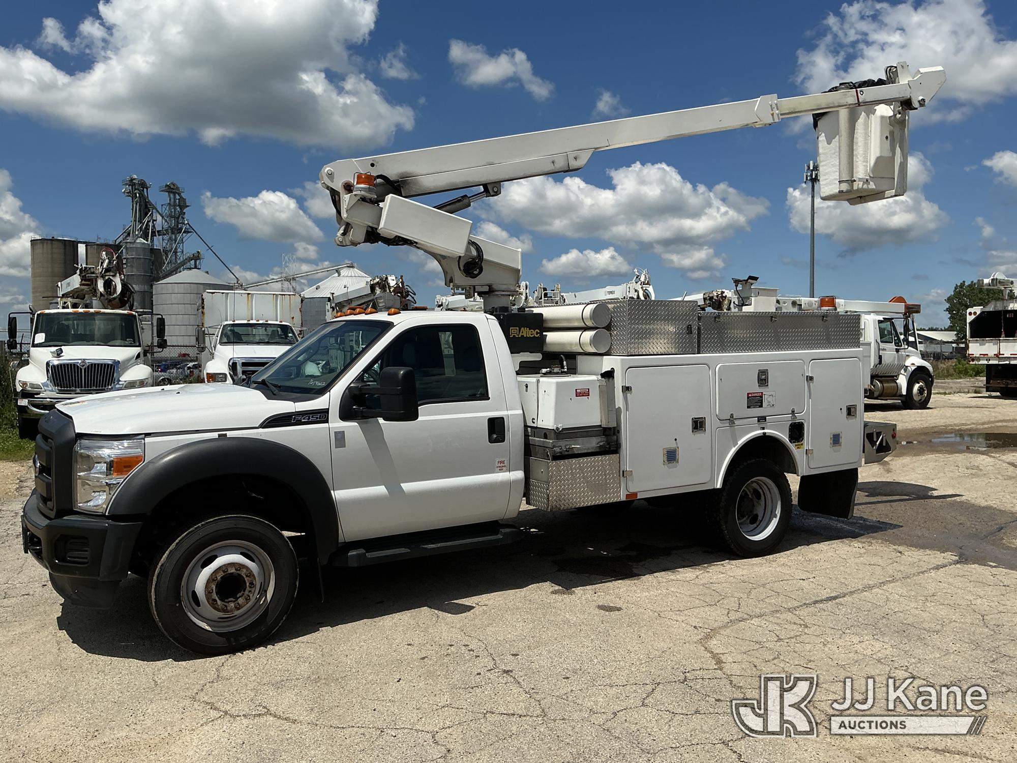 Altec AT200A, Telescopic Non-Insulated Bucket Truck mounted behind cab on 2012 Ford F-450 SD Service Truck