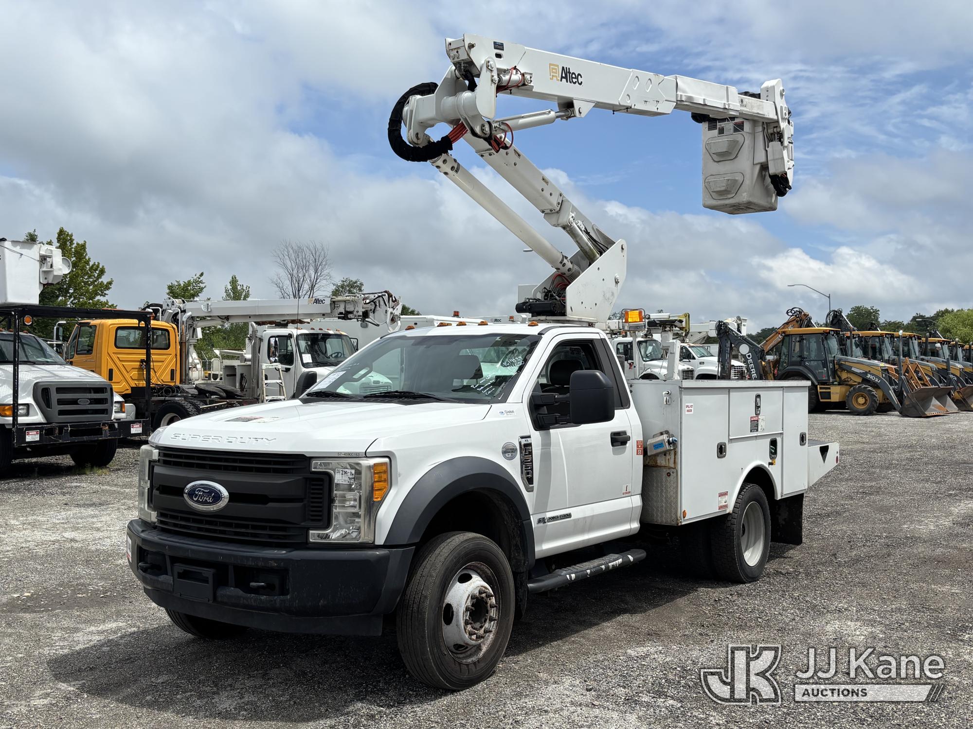 Altec AT37G, Articulating & Telescopic Bucket Truck mounted behind cab on 2017 Ford F550 Service Truck