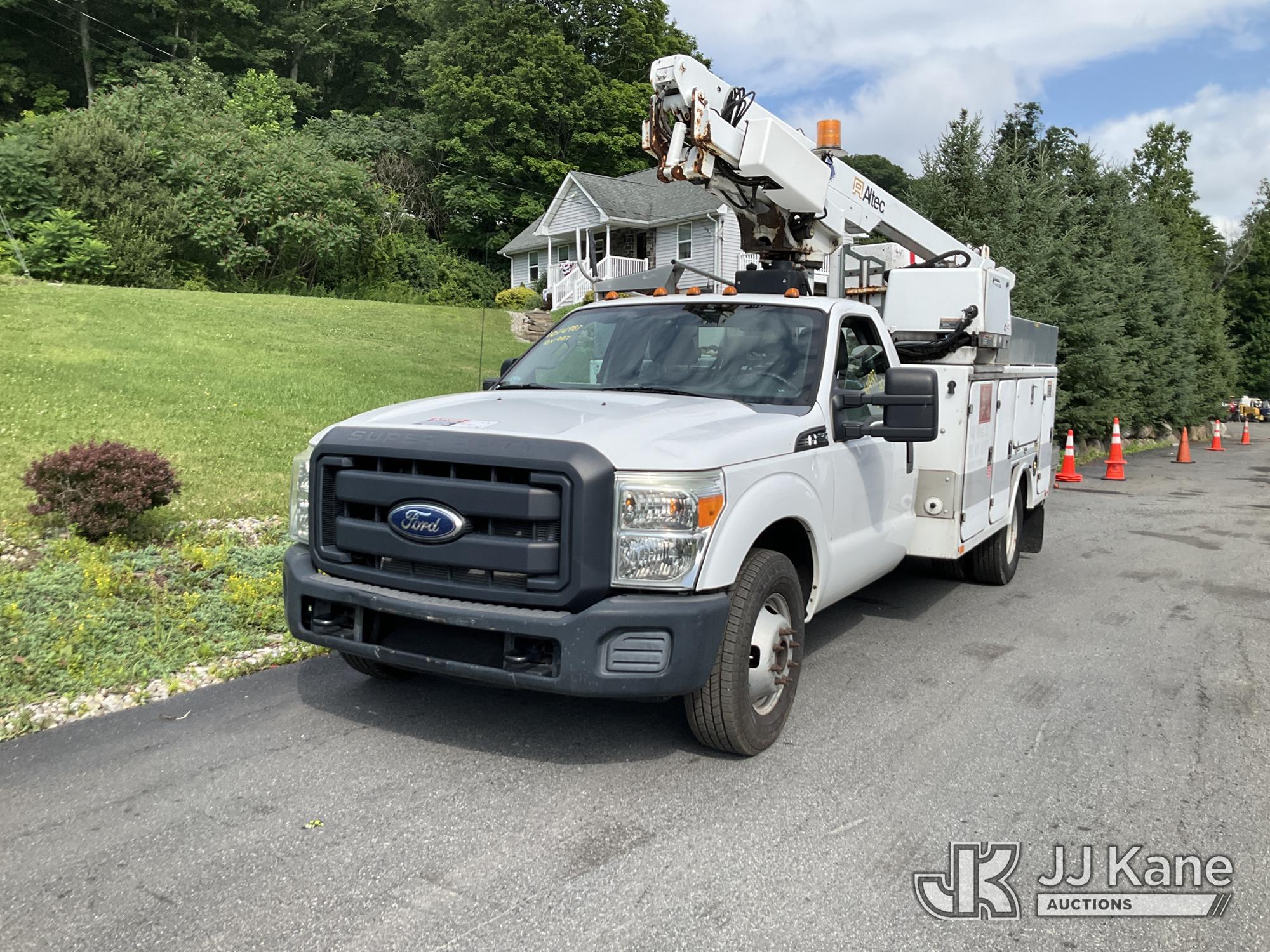Altec AT200A, Telescopic Non-Insulated Bucket Truck mounted behind cab on 2012 Ford F350 2WD Service Truck