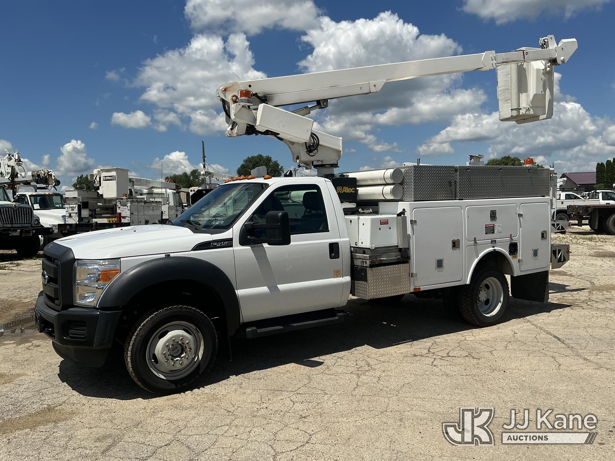 Altec AT200A, Telescopic Non-Insulated Bucket Truck mounted behind cab on 2012 Ford F-450 SD Service Truck