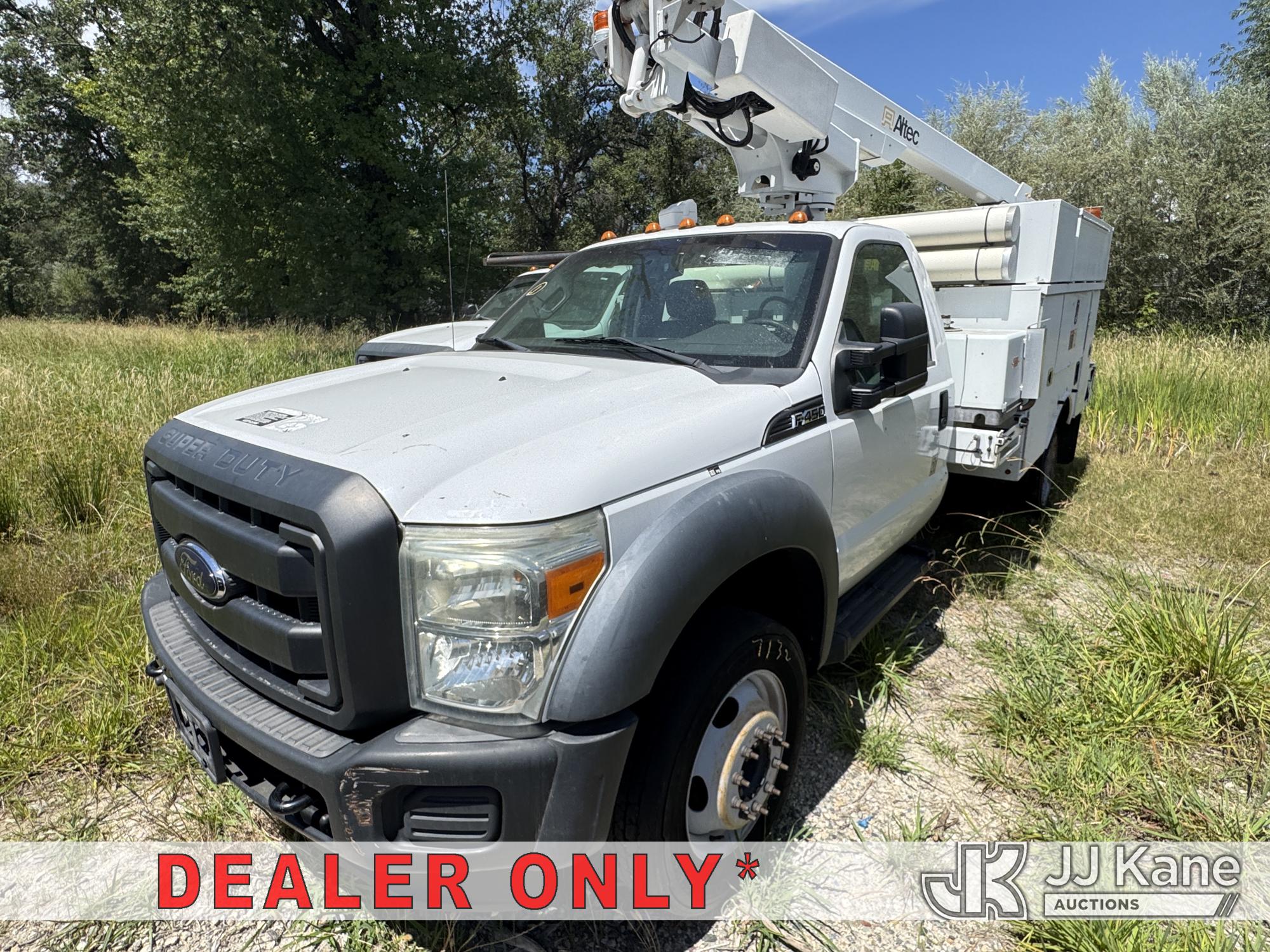 Altec AT200A, Telescopic Non-Insulated Bucket Truck mounted behind cab on 2012 Ford F-450 SD Service Truck