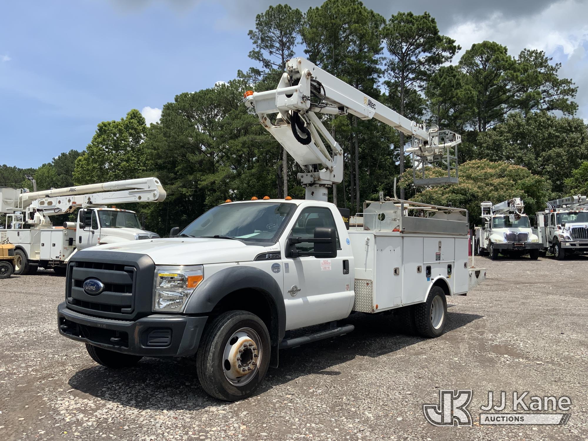 Altec AT235-P, Articulating & Telescopic Non-Insulated Bucket Truck mounted behind cab on 2013 Ford F-550 Regular Cab DRW Service Truck