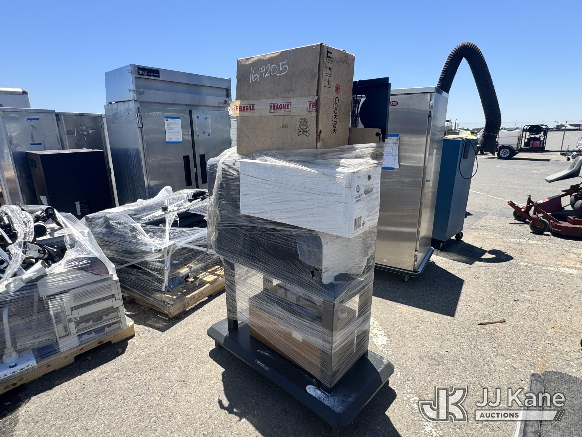Mobile TV Stand w/ Miscellaneous Items (Used) NOTE: This unit is being sold AS IS/WHERE IS via Timed Auction and is located in Dixon