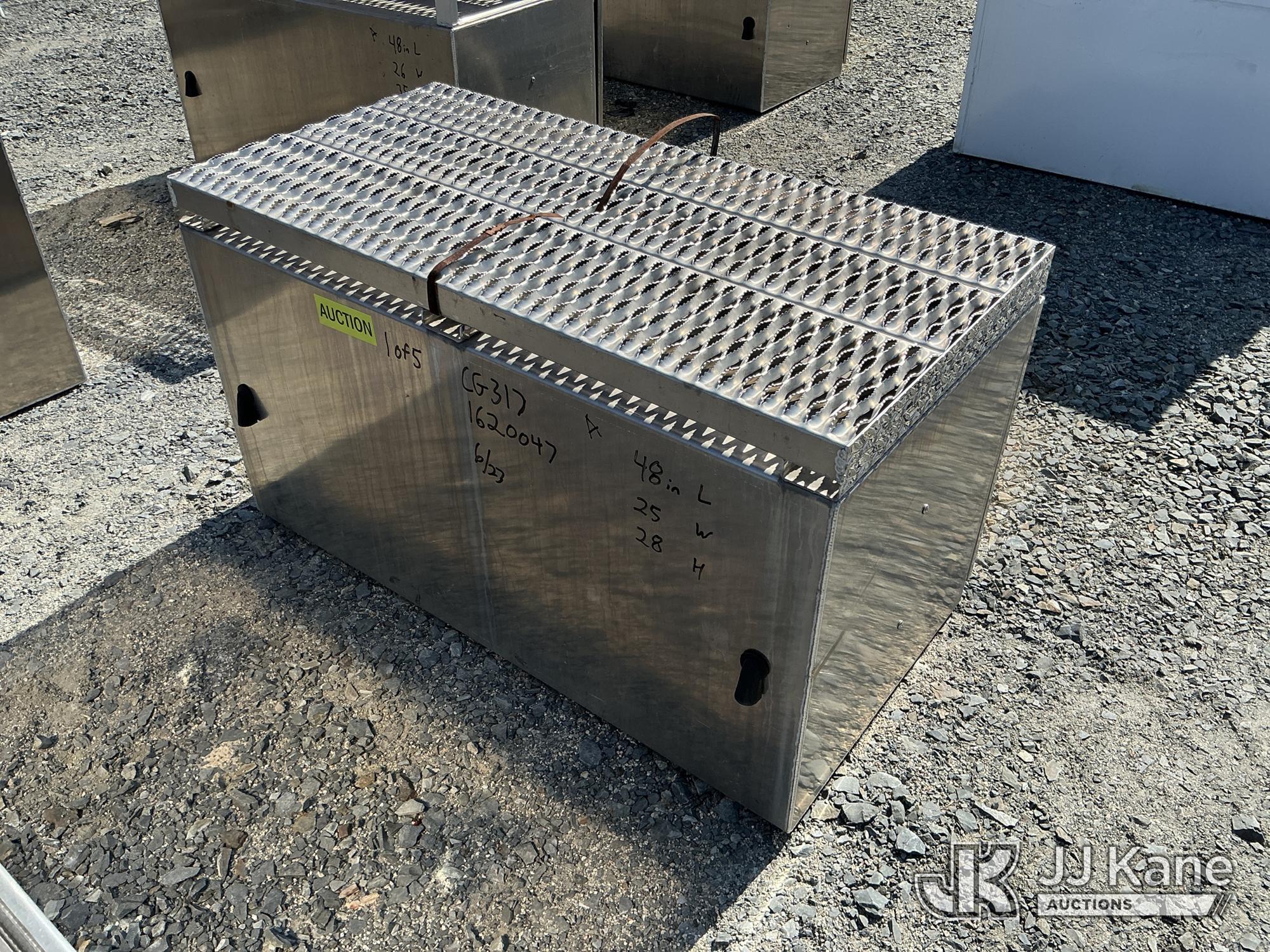 Qty (5) Aluminum Tool Box 48in L x 25in W x 28in H (New/Unused ) NOTE: This unit is being sold AS IS/WHERE IS via Timed Auction and is located in China Grove