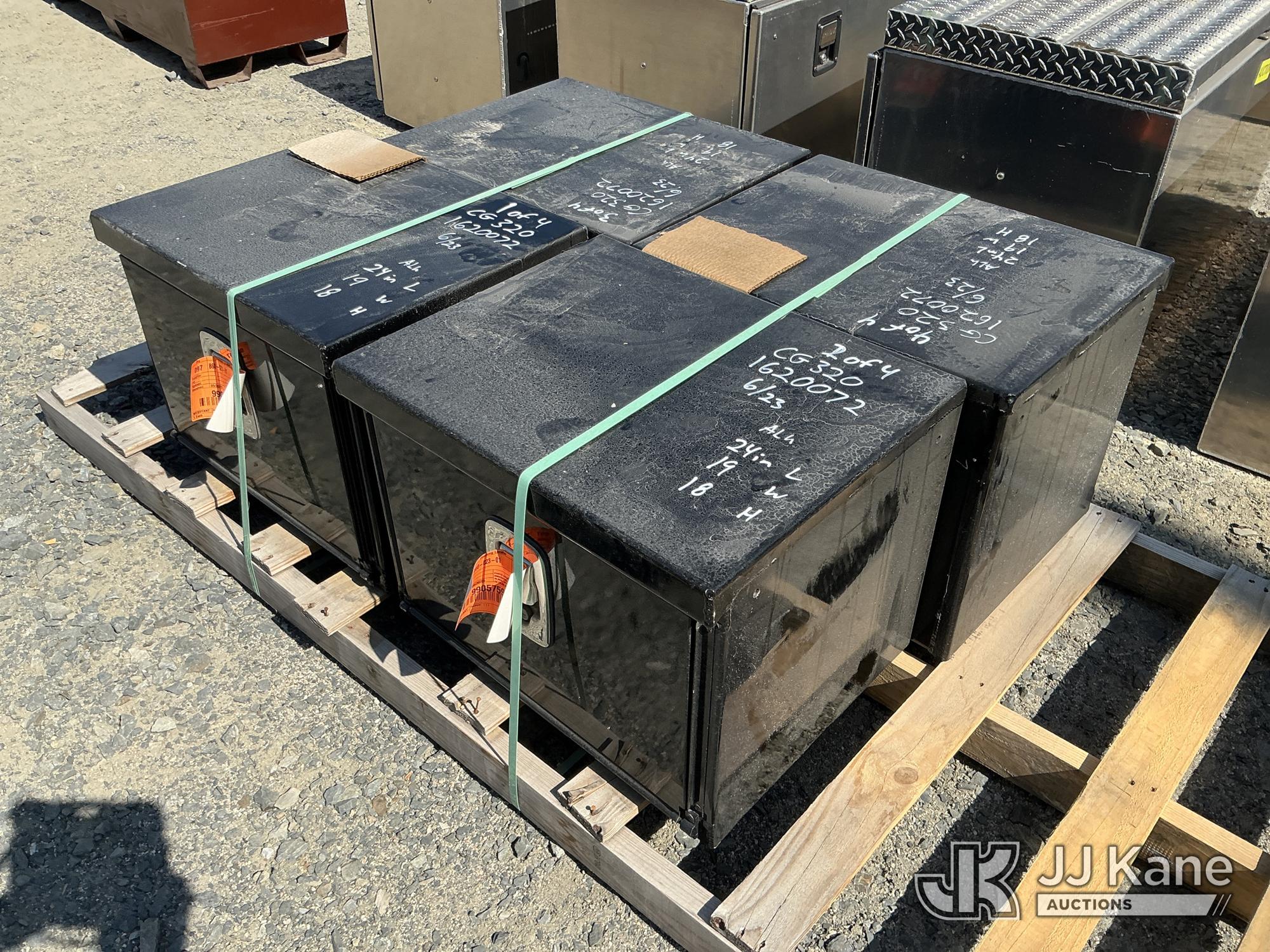Qty (4) Aluminum Tool Box 24in L x 19in W x 18 in H (New/Unused) NOTE: This unit is being sold AS IS/WHERE IS via Timed Auction and is located in China Grove