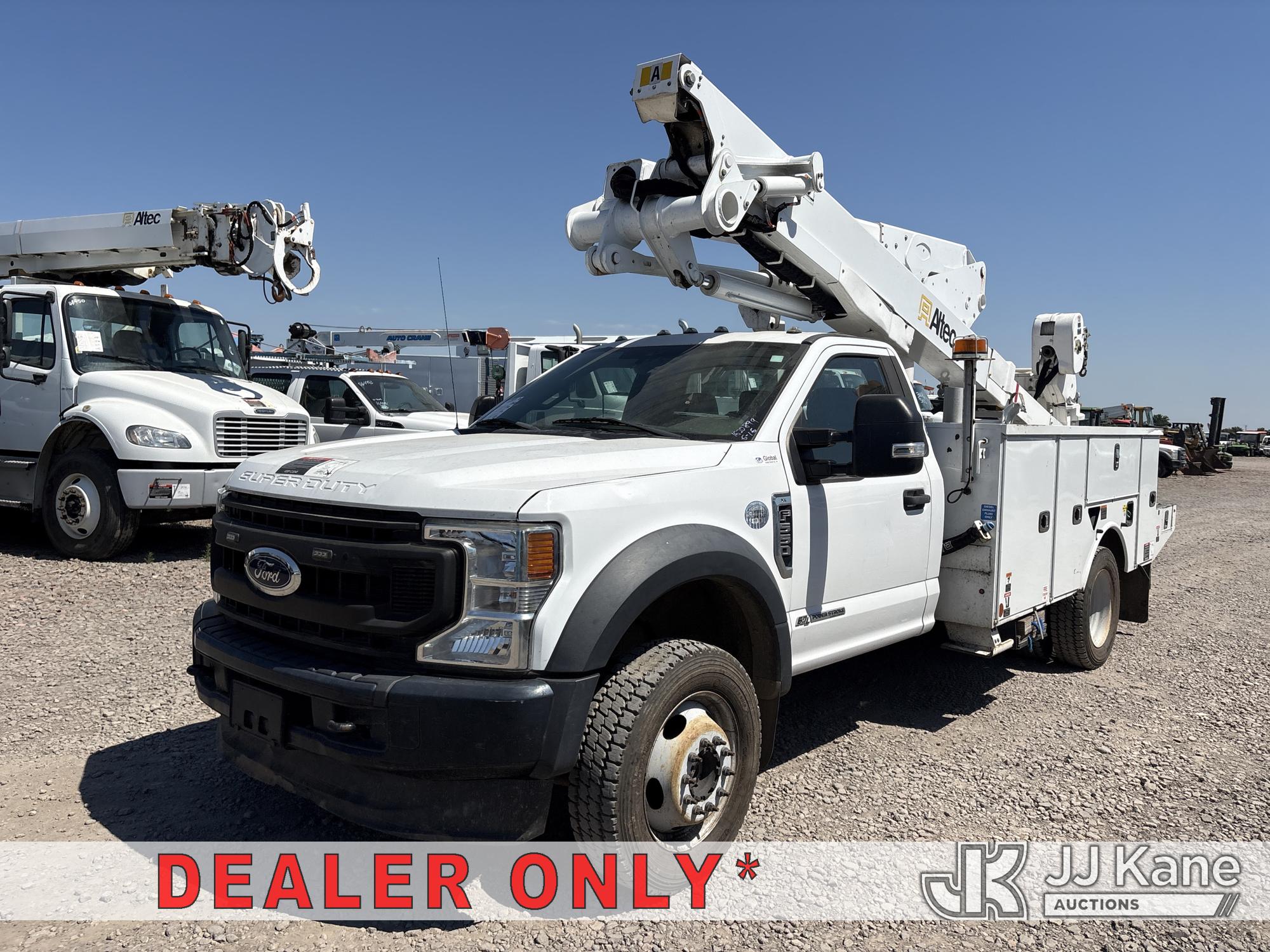 Altec AT48M, Articulating & Telescopic Material Handling Bucket Truck mounted behind cab on 2020 Ford F-550 Regular Cab DRW Service Truck