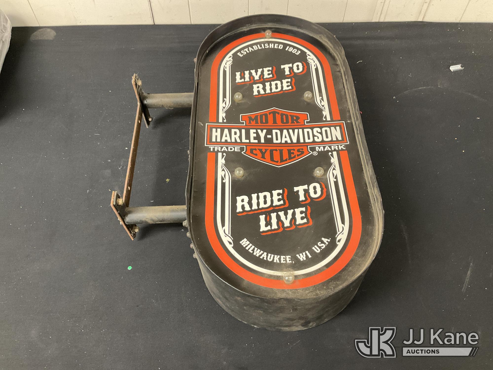 Harley Davidson Sign | 11 1/2in W by 24in L (Used ) NOTE: This unit is being sold AS IS/WHERE IS via Timed Auction and is located in Jurupa Valley