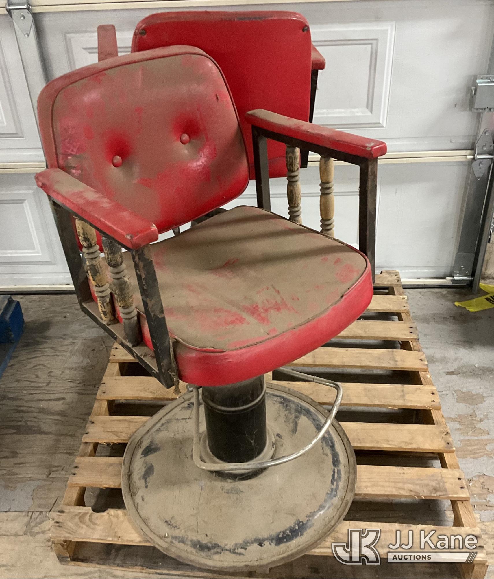 2 Vintage Barber Chairs (Used) NOTE: This unit is being sold AS IS/WHERE IS via Timed Auction and is located in Jurupa Valley
