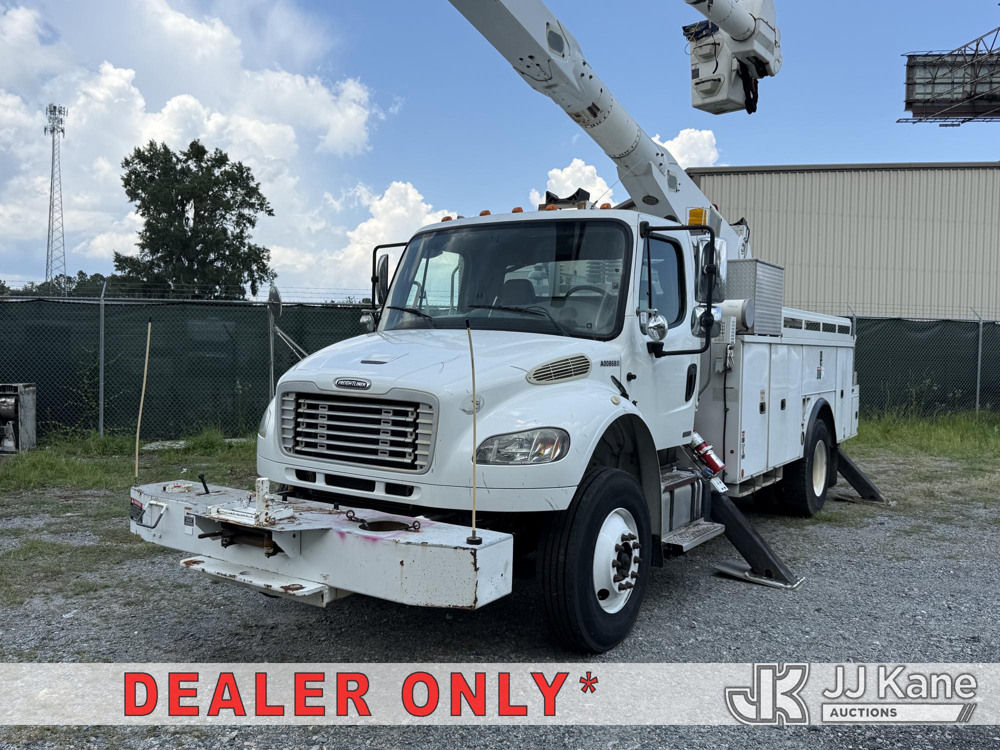 Altec AA755, Material Handling Bucket Truck rear mounted on 2012 Freightliner M2 106 Utility Truck, (GA Power Unit)